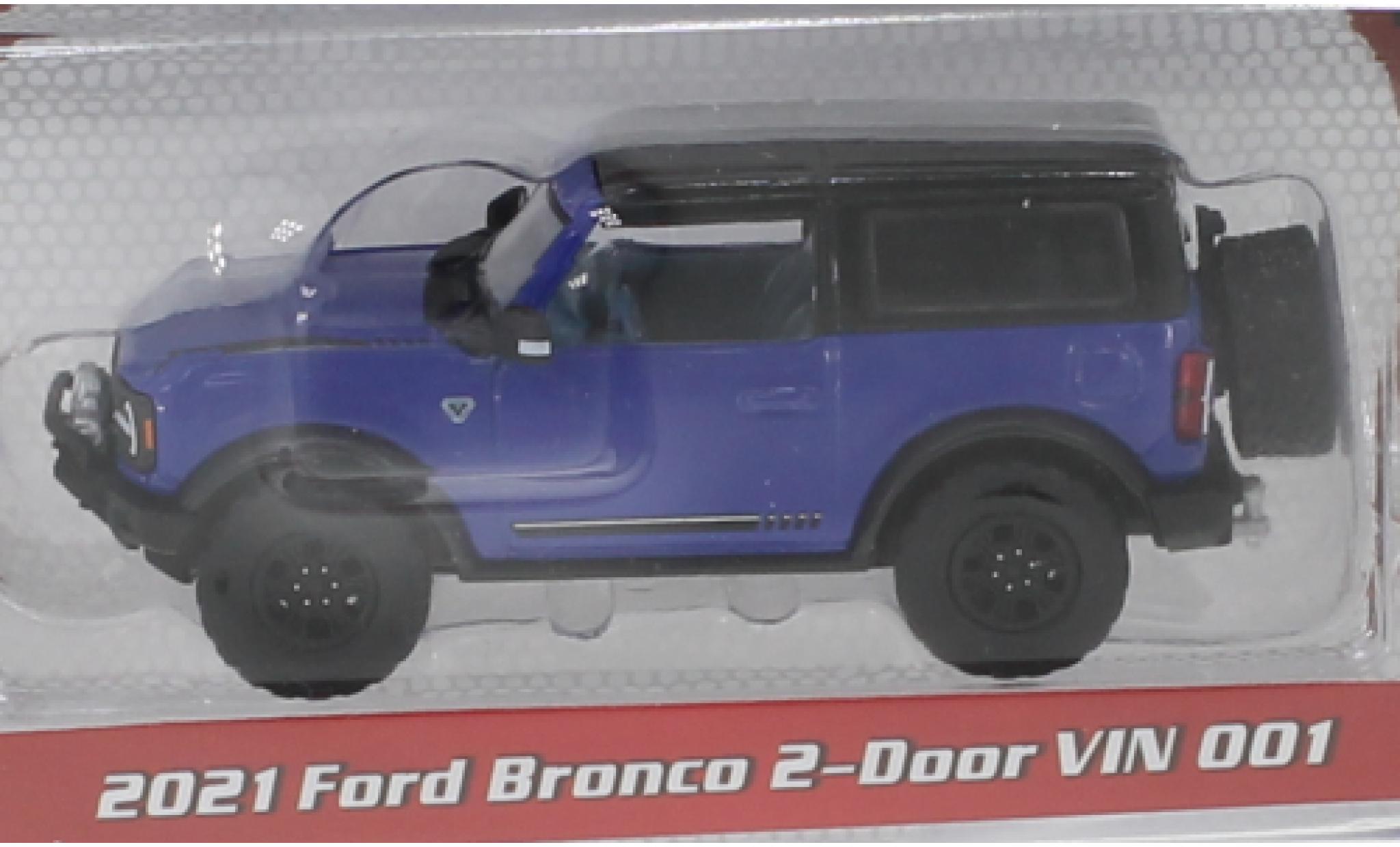 Ford Bronco 1/64 Greenlight blue/black 2021 VIN 001 diecast model cars