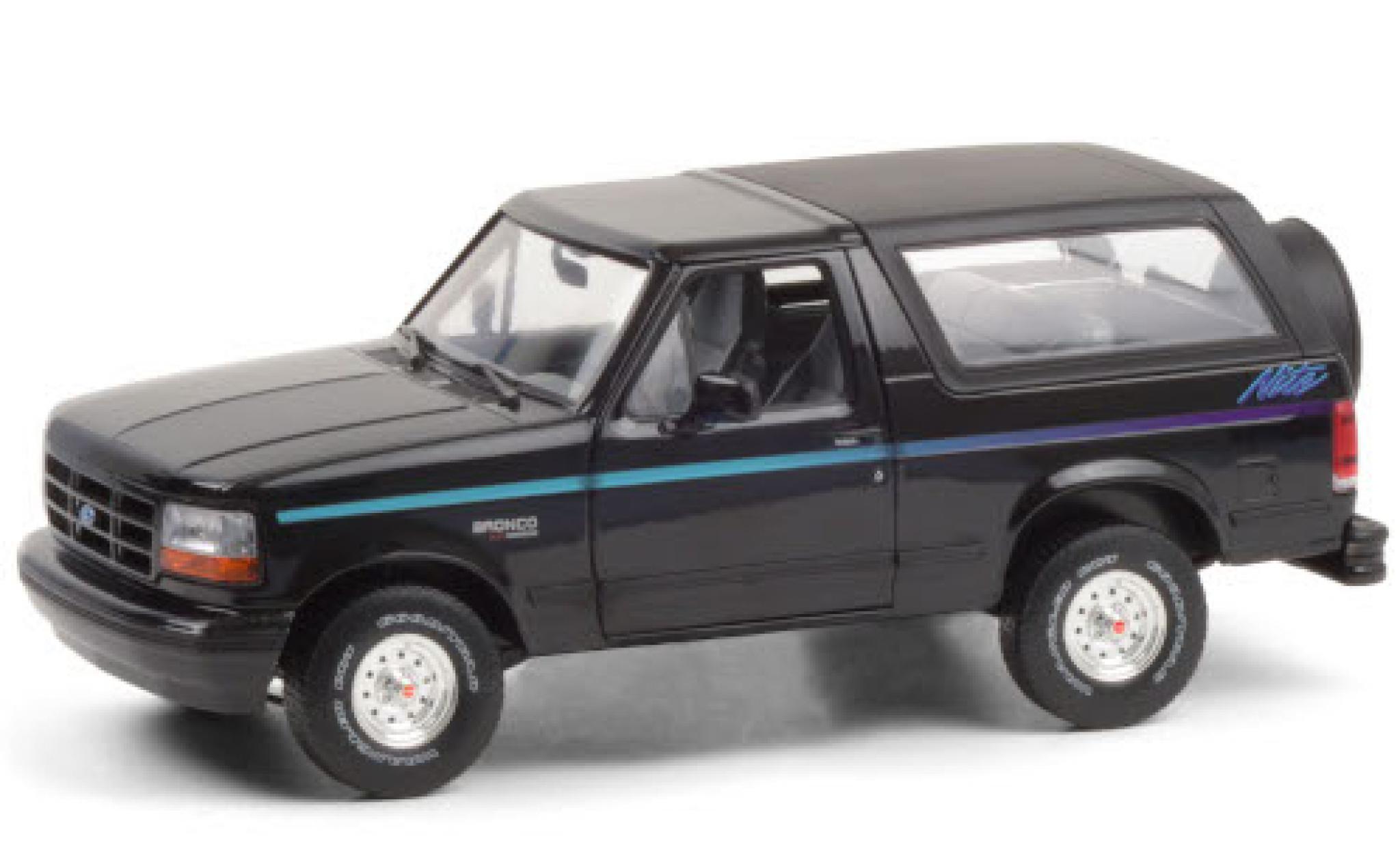 Ford Bronco 1/18 Greenlight Nite Edition black/Dekor 1992 diecast model cars