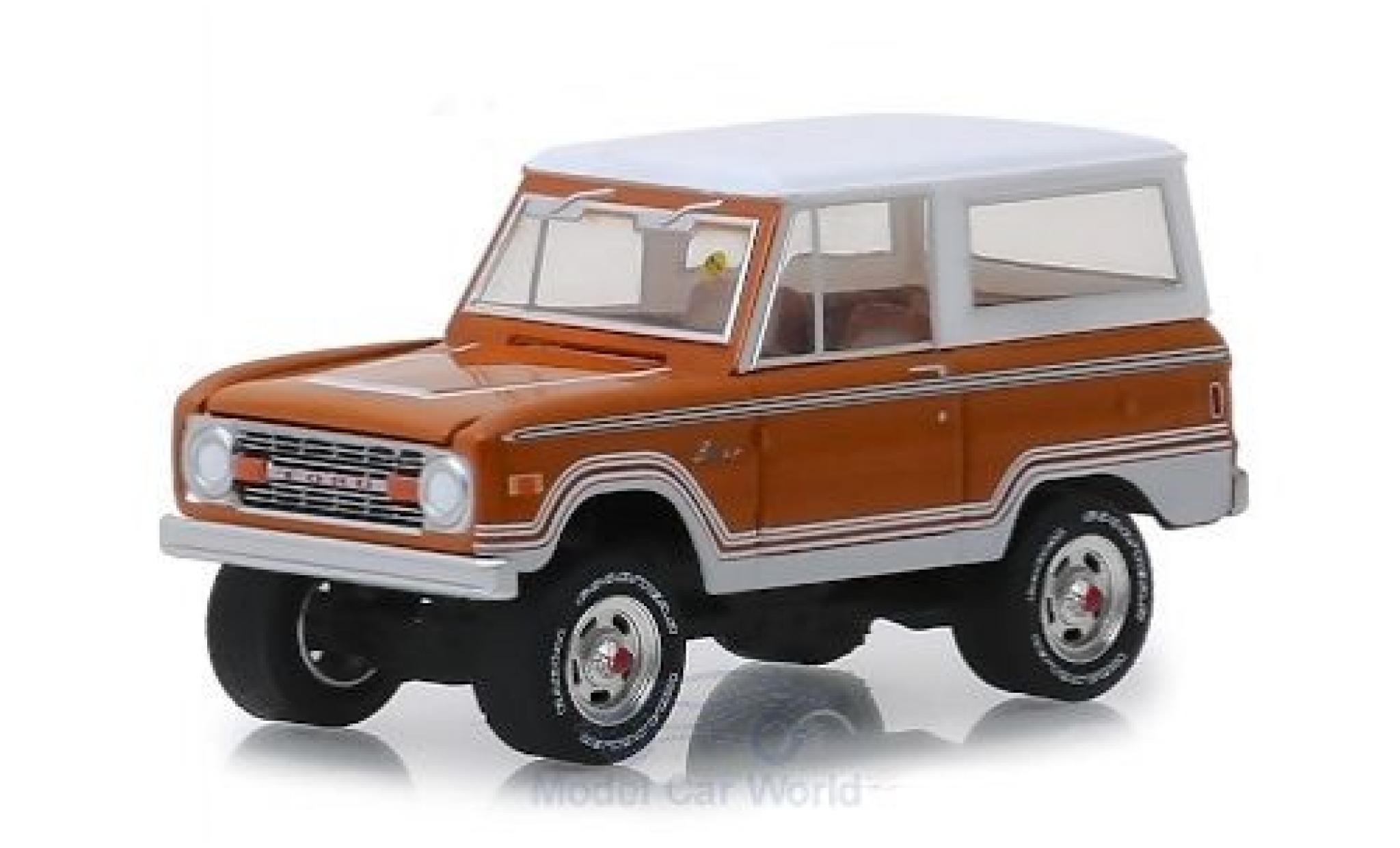 Ford Bronco 1/64 Greenlight Ranger brown/white 1977 diecast model cars