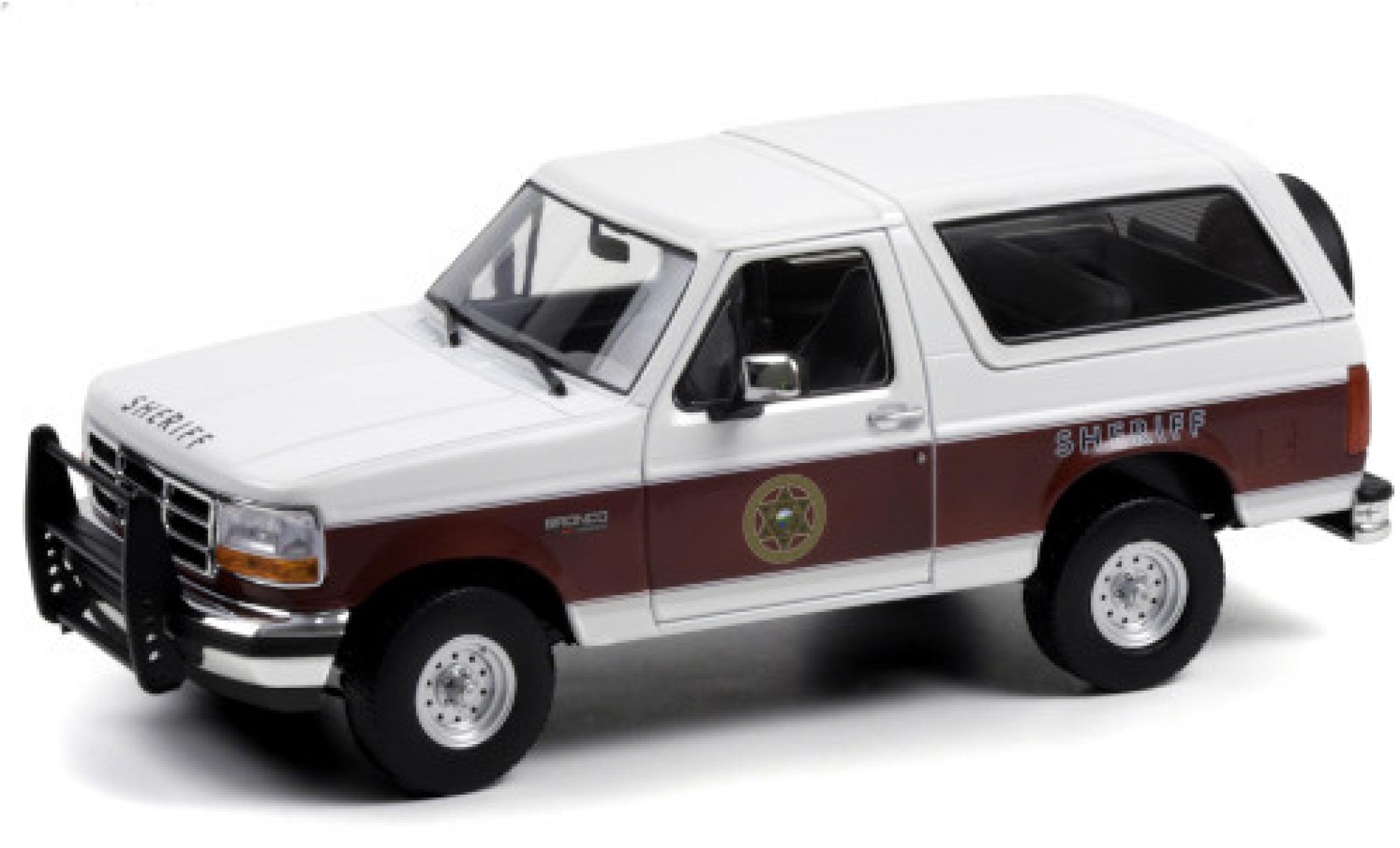Ford Bronco 1/18 Greenlight XLT Absaroka County Sheriff 1994 diecast model cars