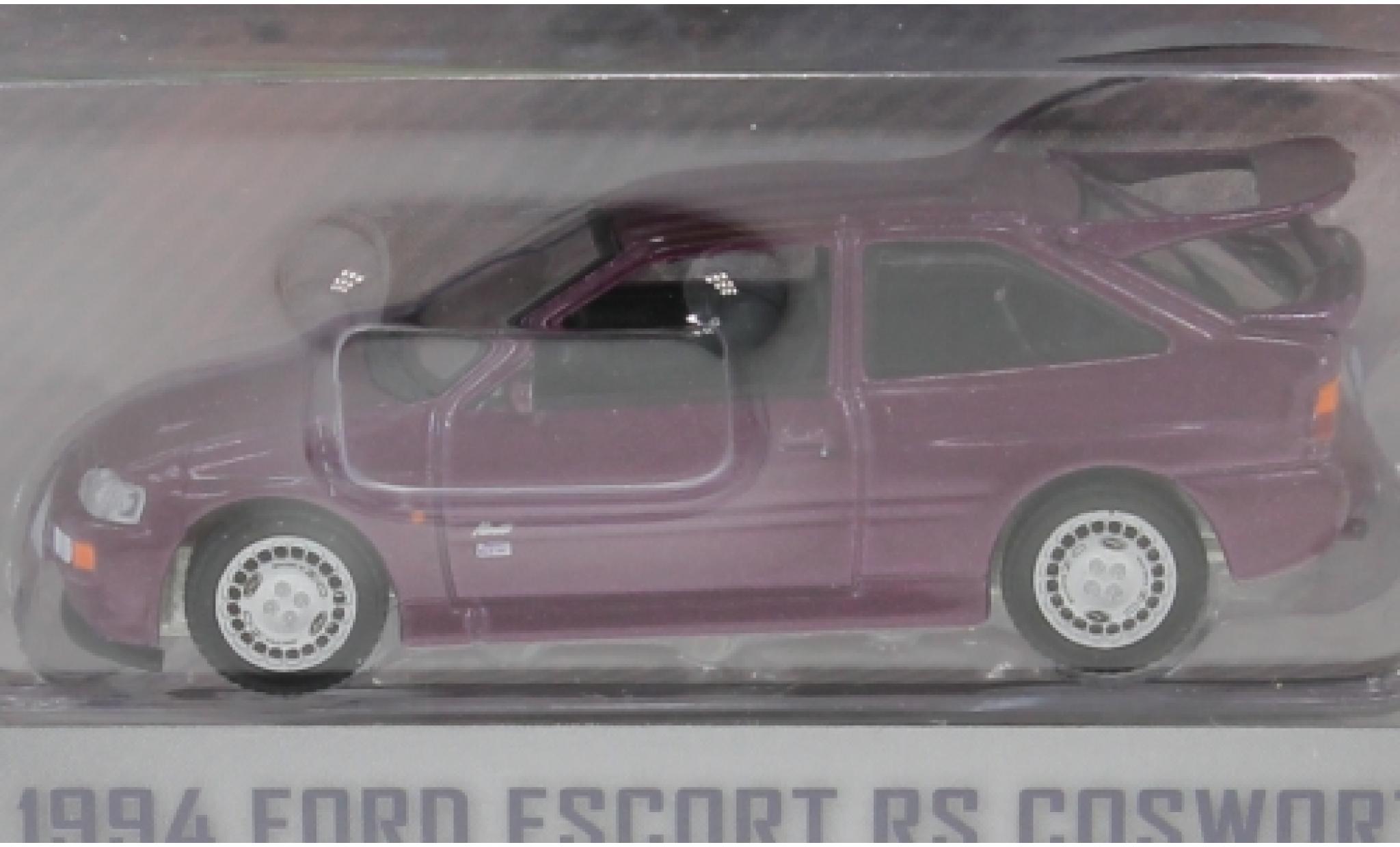 Ford Escort 1/64 Greenlight MkV RS Cosworth metallic lila RHD 1994 diecast model cars