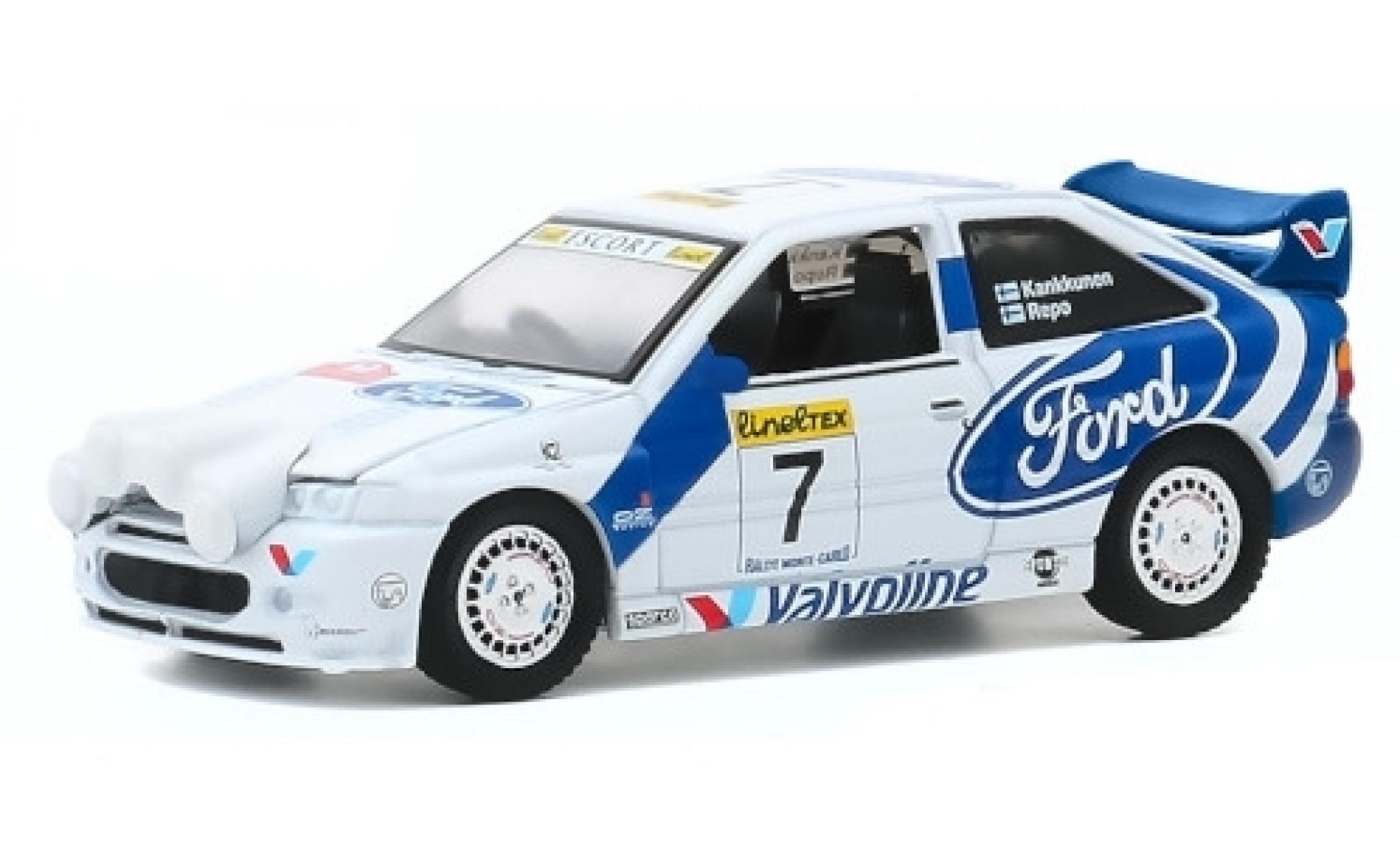 Ford Escort 1/64 Greenlight MkV WRC RHD No.7 Rally Monte Carlo 1996 J.Kankkunen/J.Repo diecast model cars