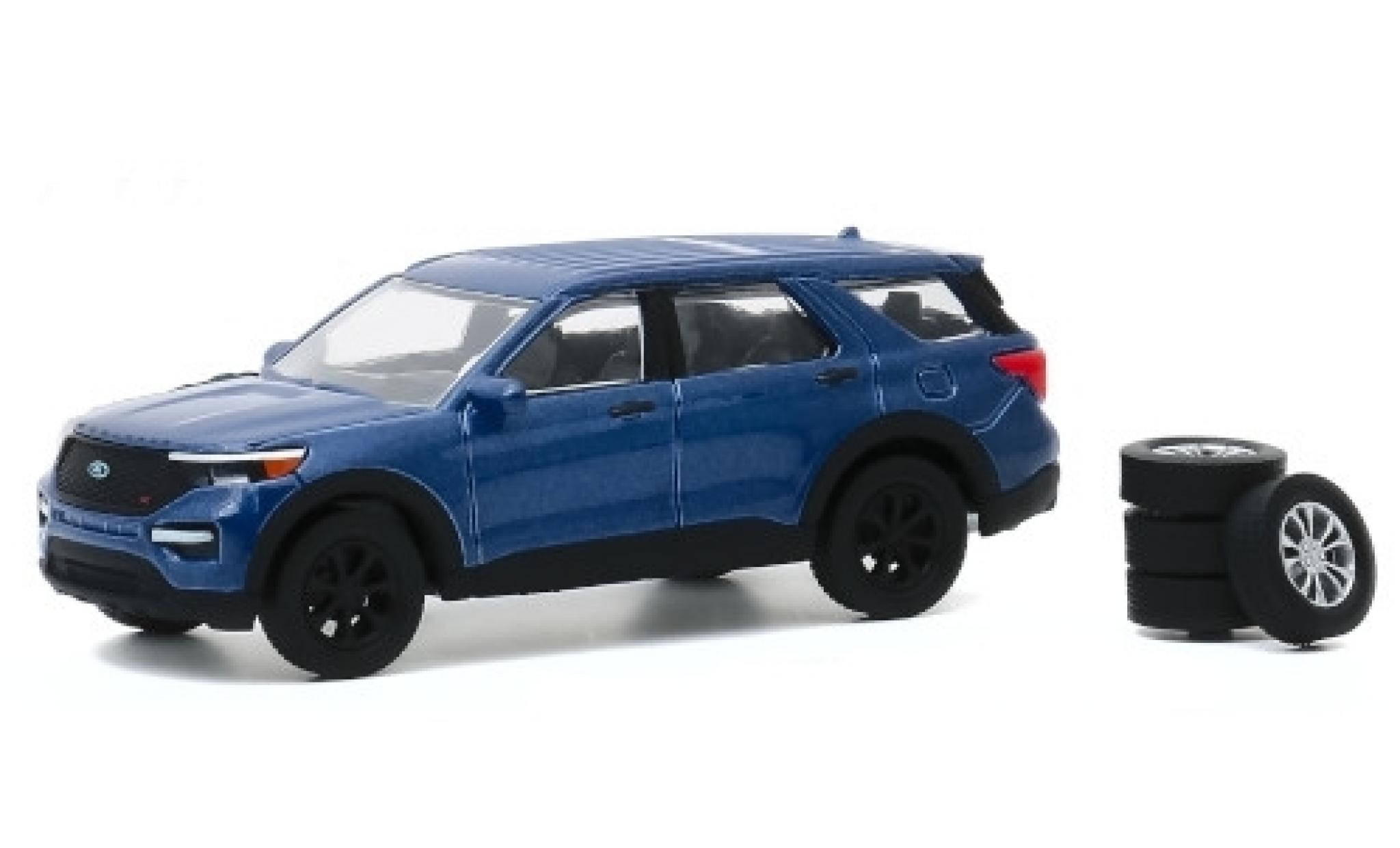 Ford Explorer 1/64 Greenlight ST metallic blue 2020 avec Ersatzr&auml;dern diecast model cars