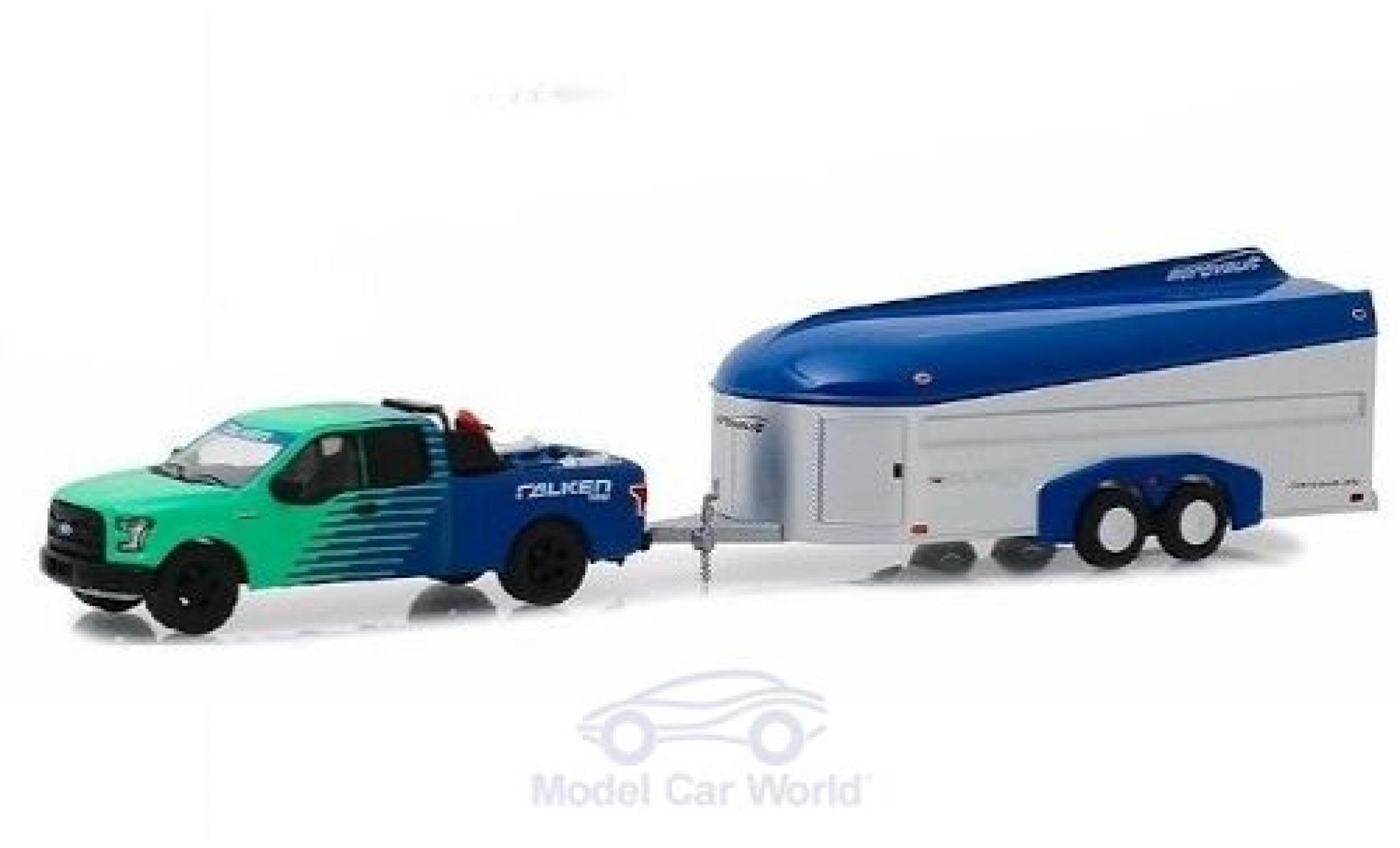 Ford F-1 1/64 Greenlight 50 Falken Tires 2017 with Aerovault Trailer diecast model cars