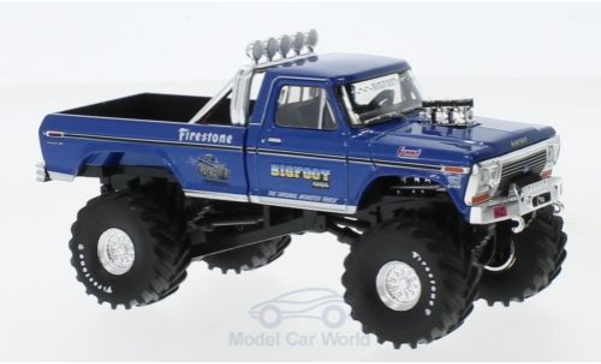 Ford F-250 1/43 Greenlight Monster Truck metallic blue Bigfoot 1974 diecast model cars