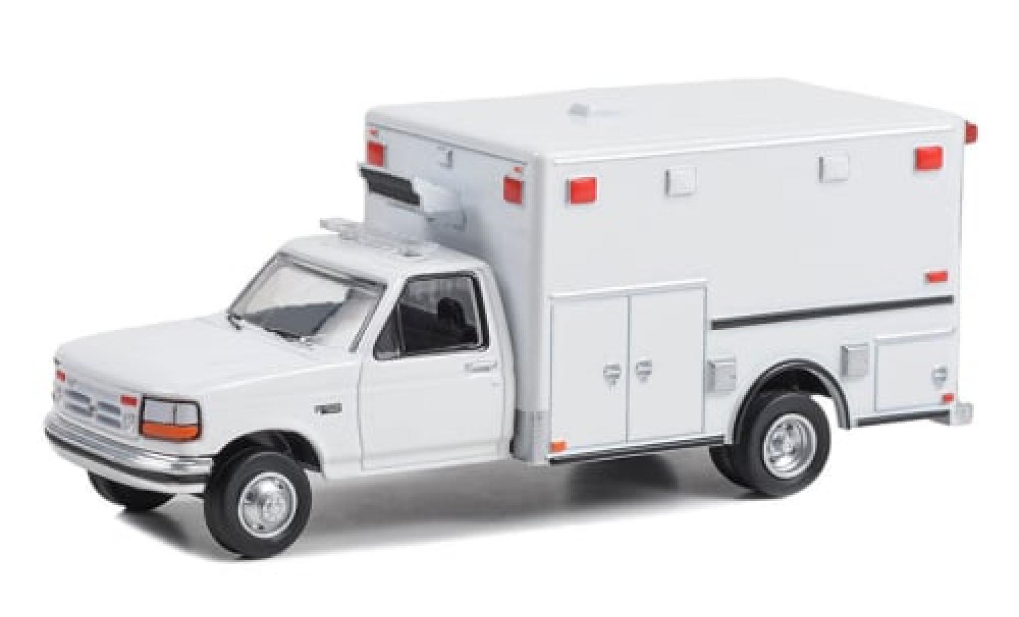 Ford F-350 1/64 Greenlight Ambulance white 1992 1:64 diecast model cars