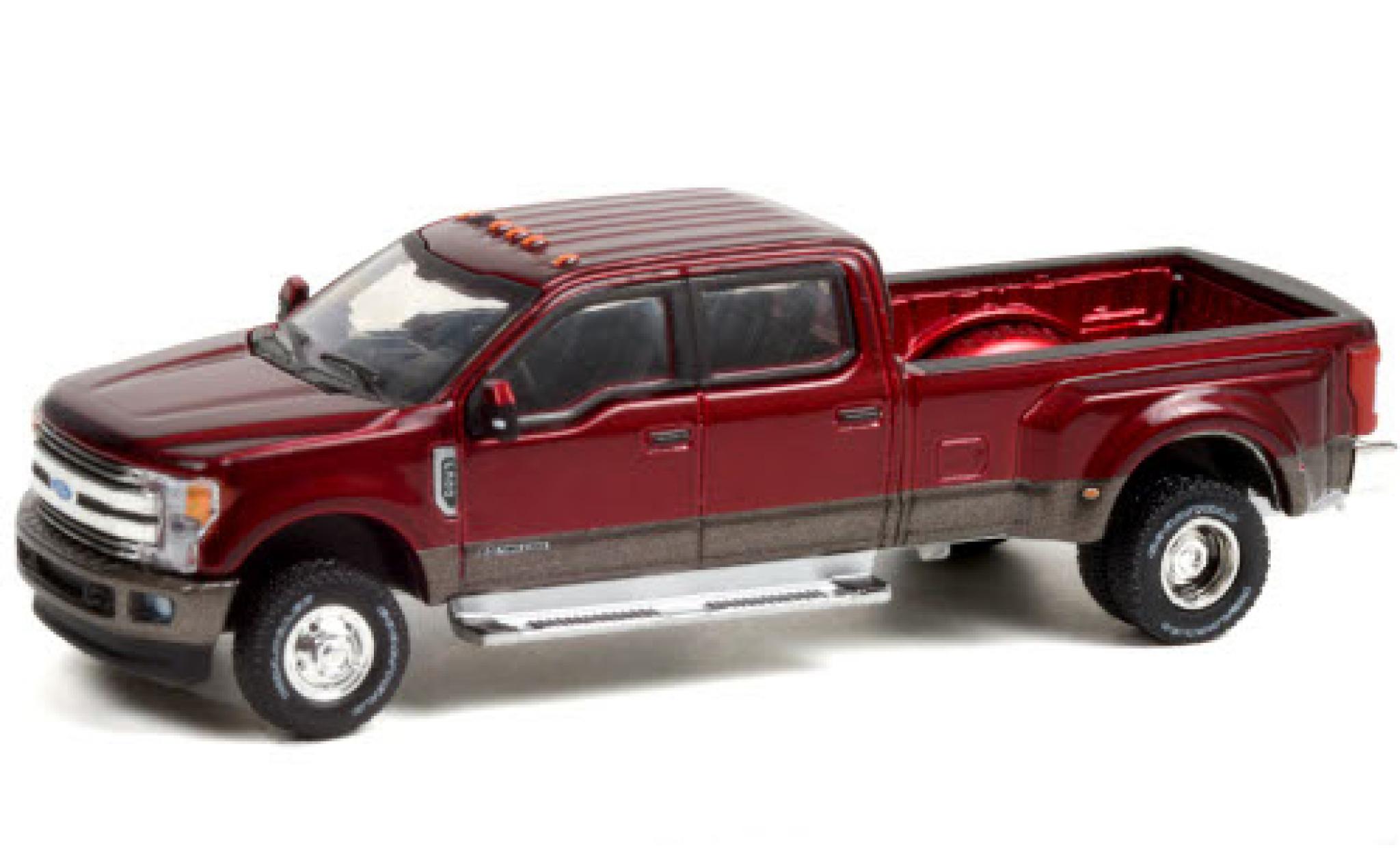 Ford F-350 1/64 Greenlight Dually metallic red/metallic grey 2019 diecast model cars