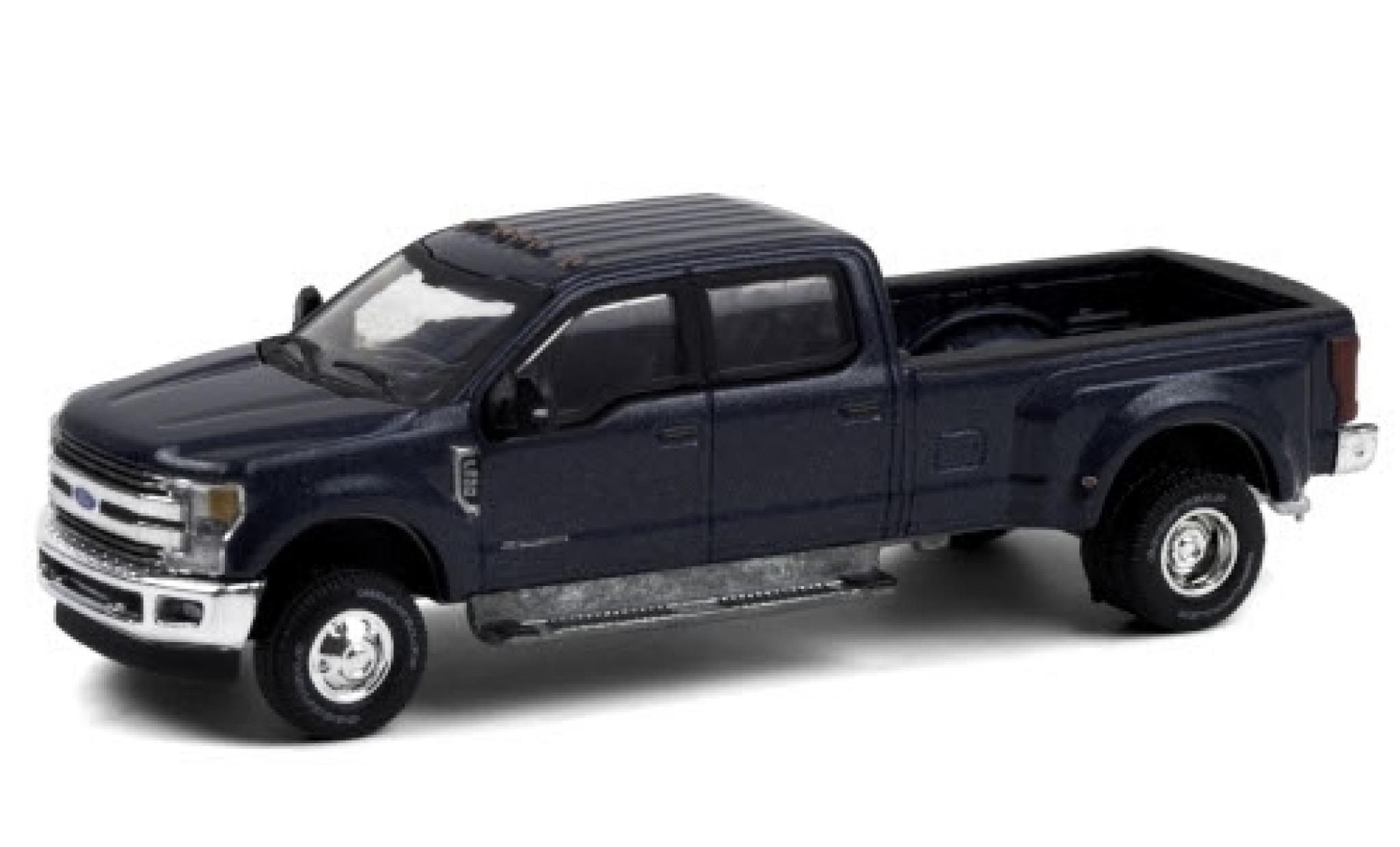 Ford F-350 1/64 Greenlight Lariat metallic blue 2019 diecast model cars