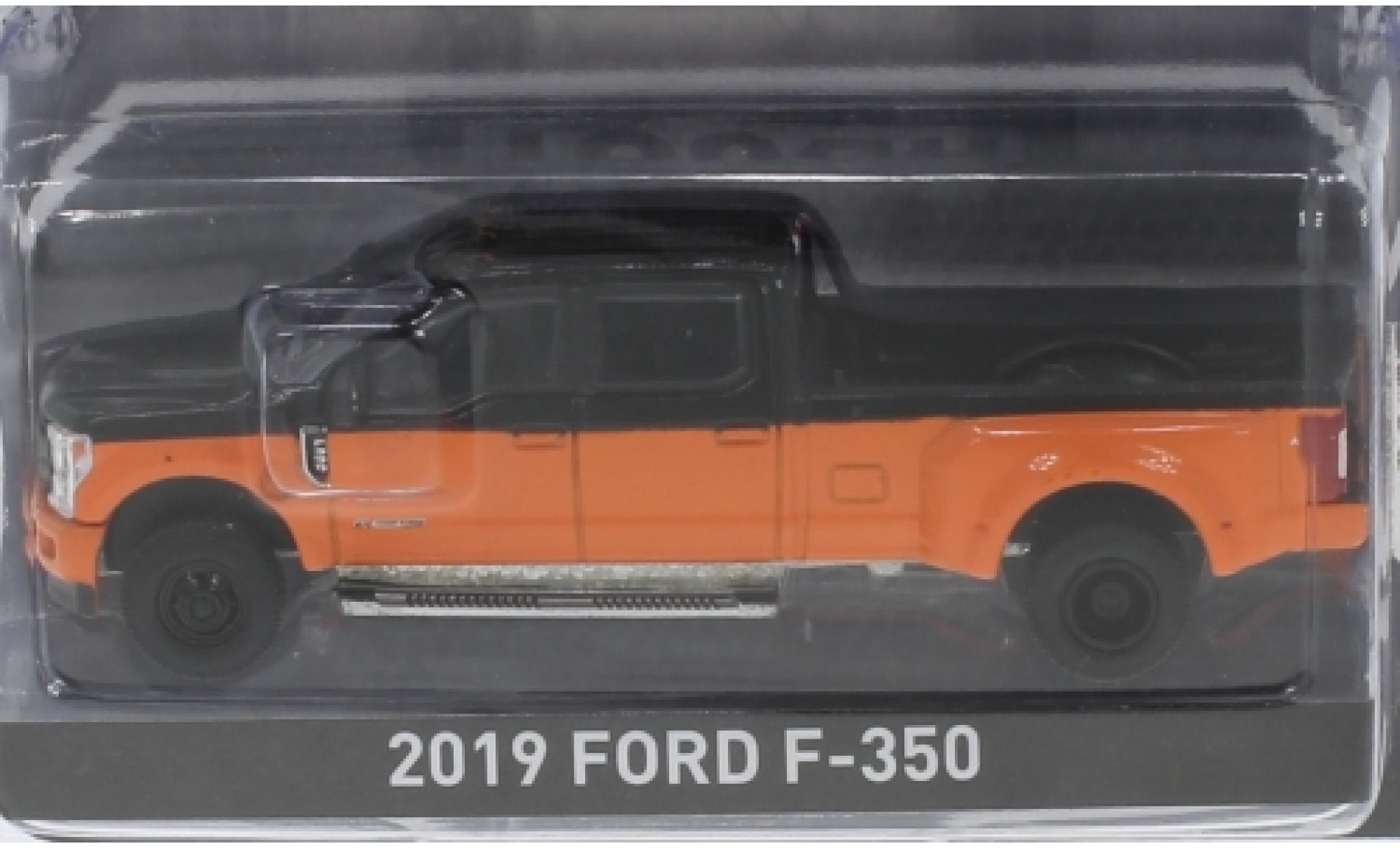Ford F-350 1/64 Greenlight orange/black 2019 diecast model cars