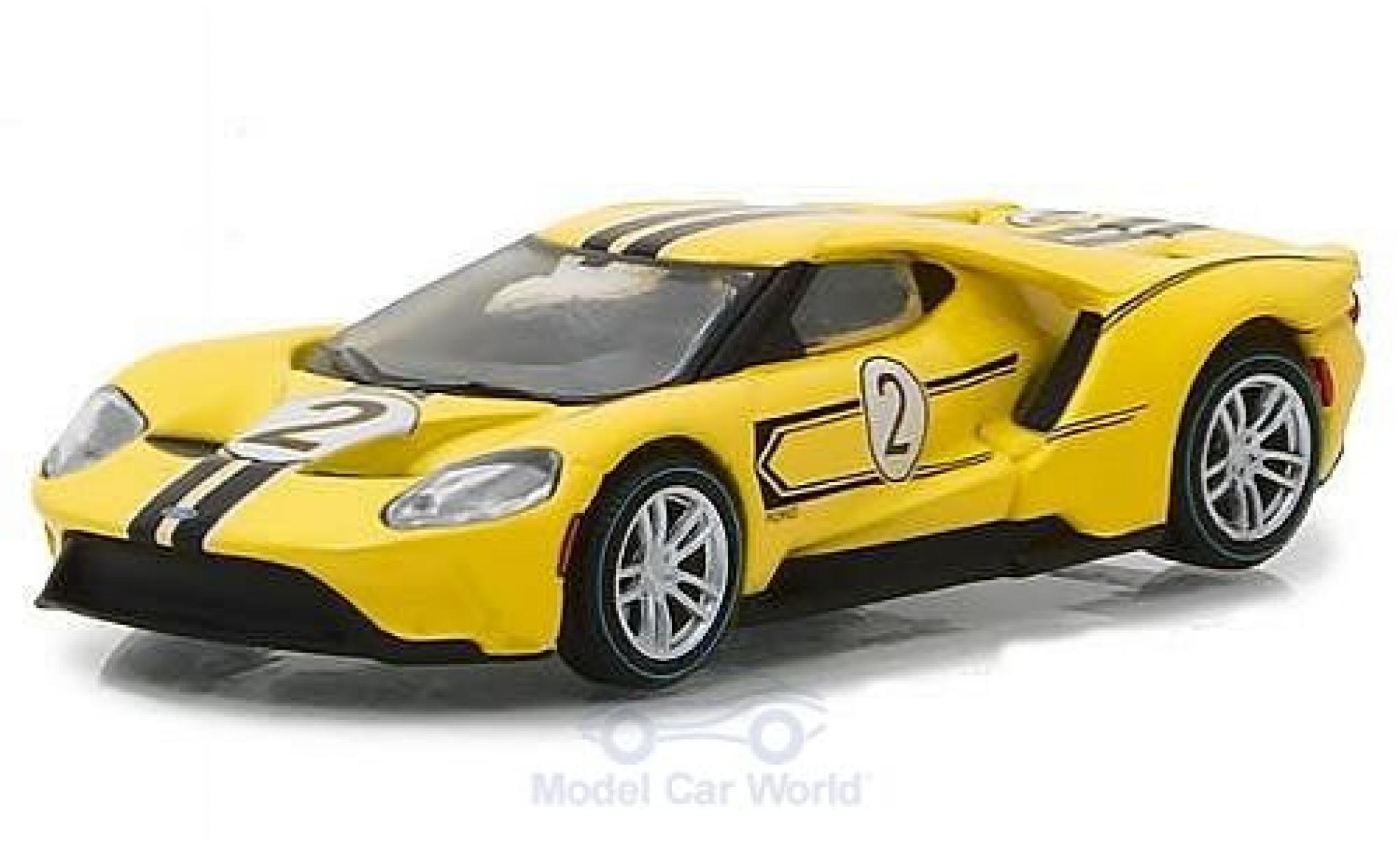 Ford GT 1/64 Greenlight yellow 2017 1967 #2 40 Mk IV Tribute diecast model cars