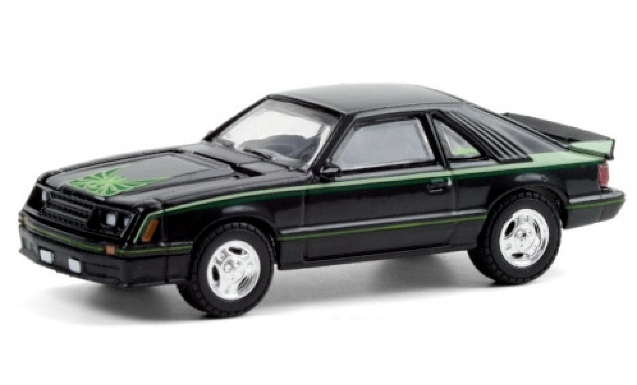 Ford Mustang 1/64 Greenlight Cobra black/Dekor 1980 diecast model cars