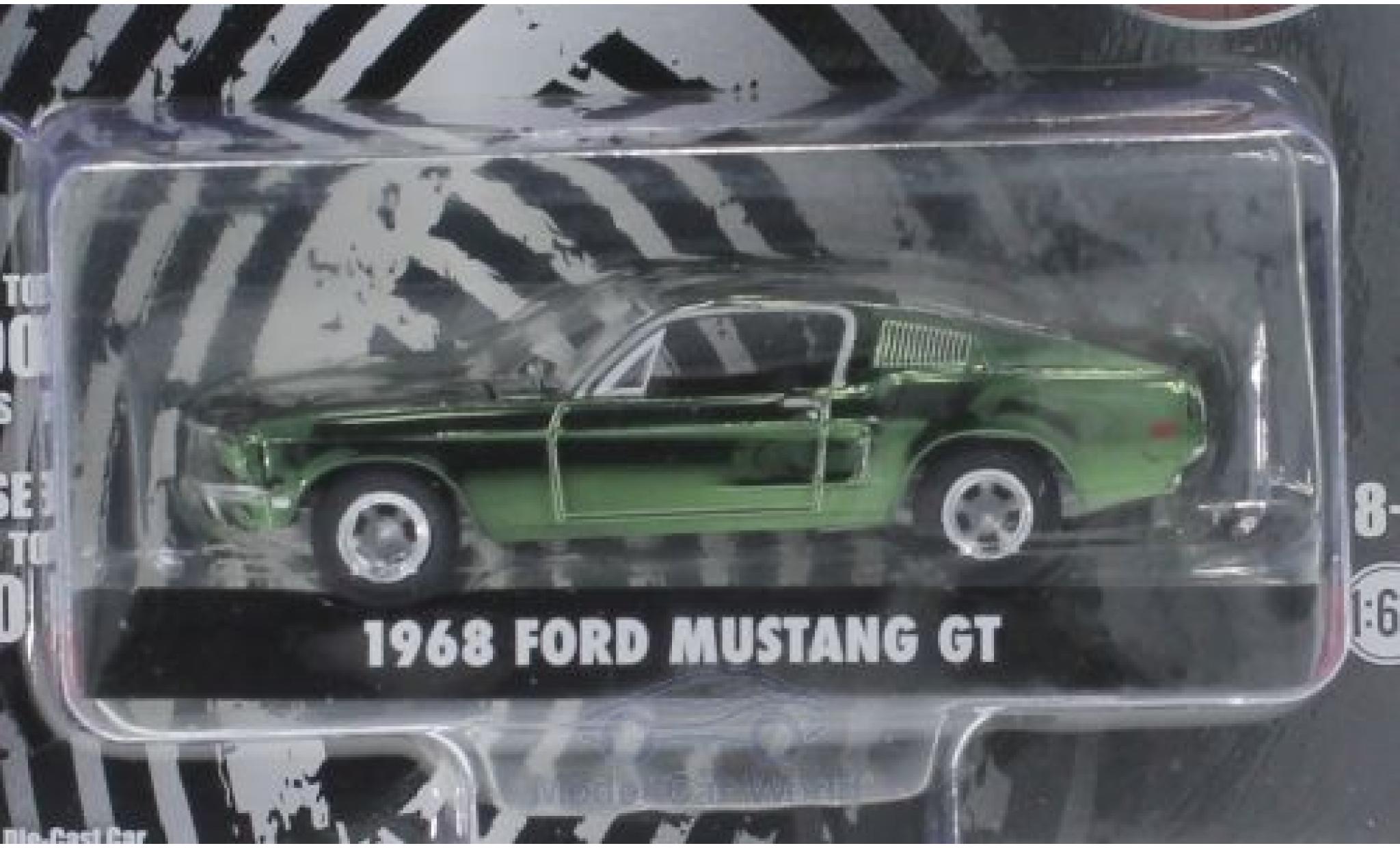 Ford Mustang GT 1/64 Greenlight GT chrom/green Bullitt 1968 diecast model cars