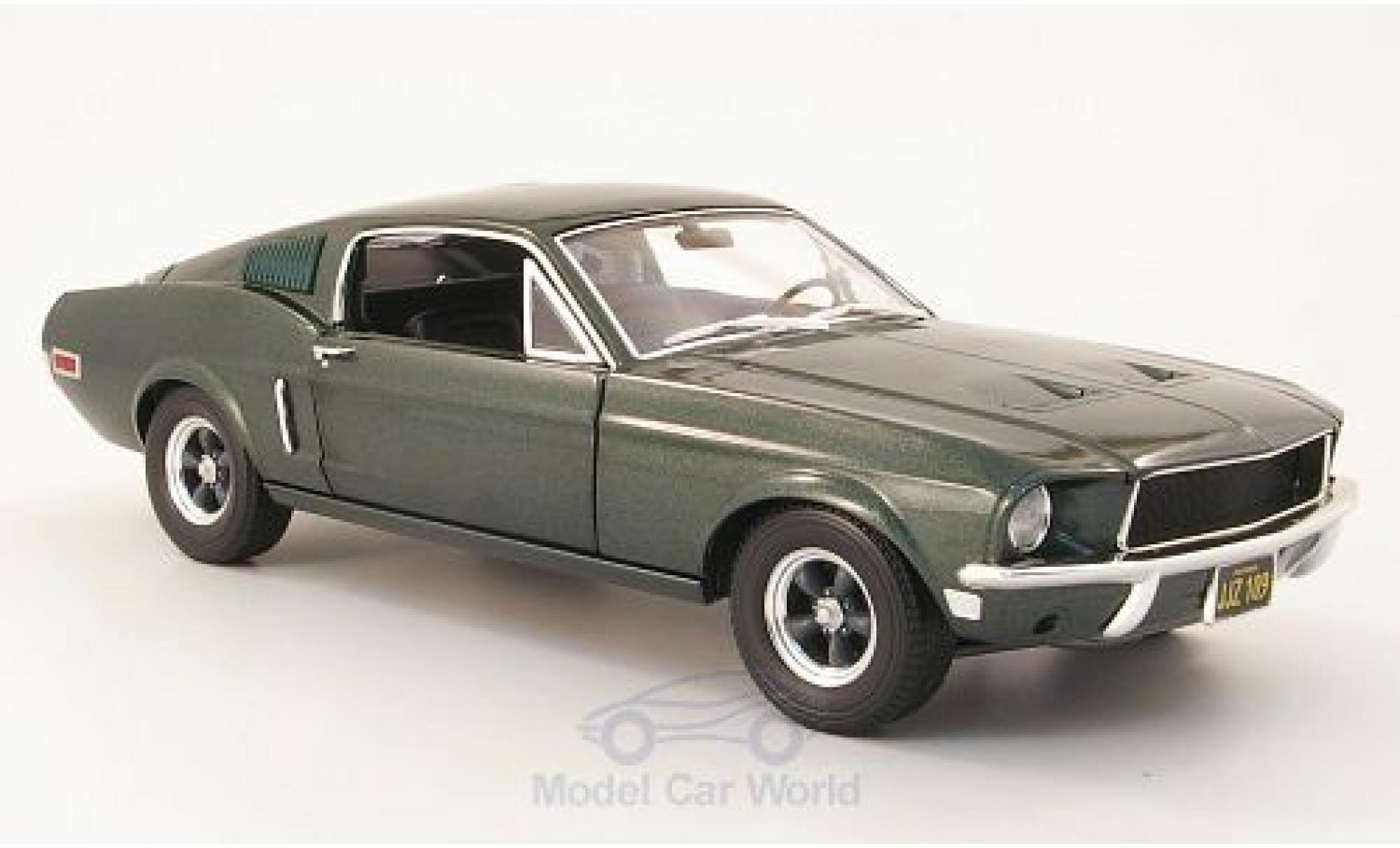Ford Mustang 1/18 Greenlight GT metallic green Bullitt 1968 diecast model cars