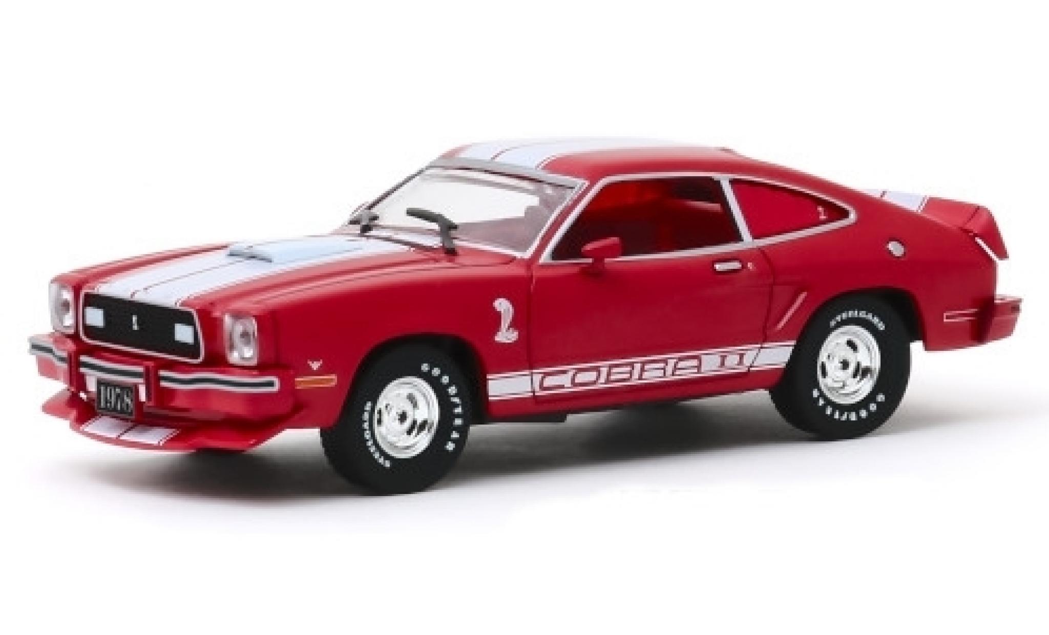 Ford Mustang 1/43 Greenlight II Cobra II red/white 1976 diecast model cars