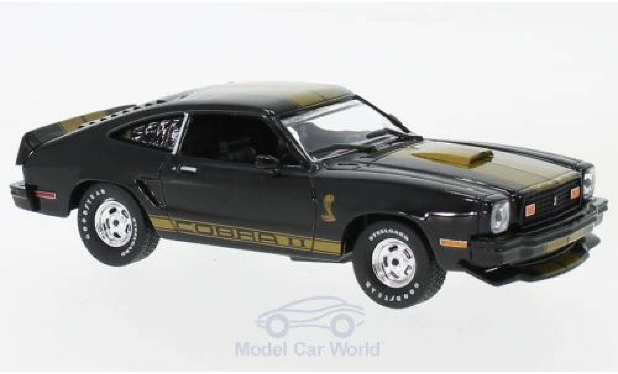 Ford Mustang 1/43 Greenlight II Cobra II black/gold 1977 diecast model cars