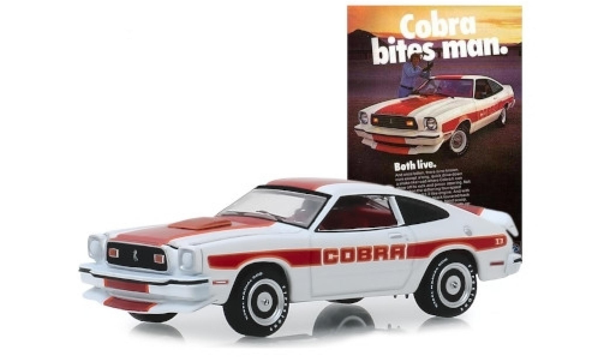 Ford Mustang 1/64 Greenlight II Cobra II white/red 1978 diecast model cars