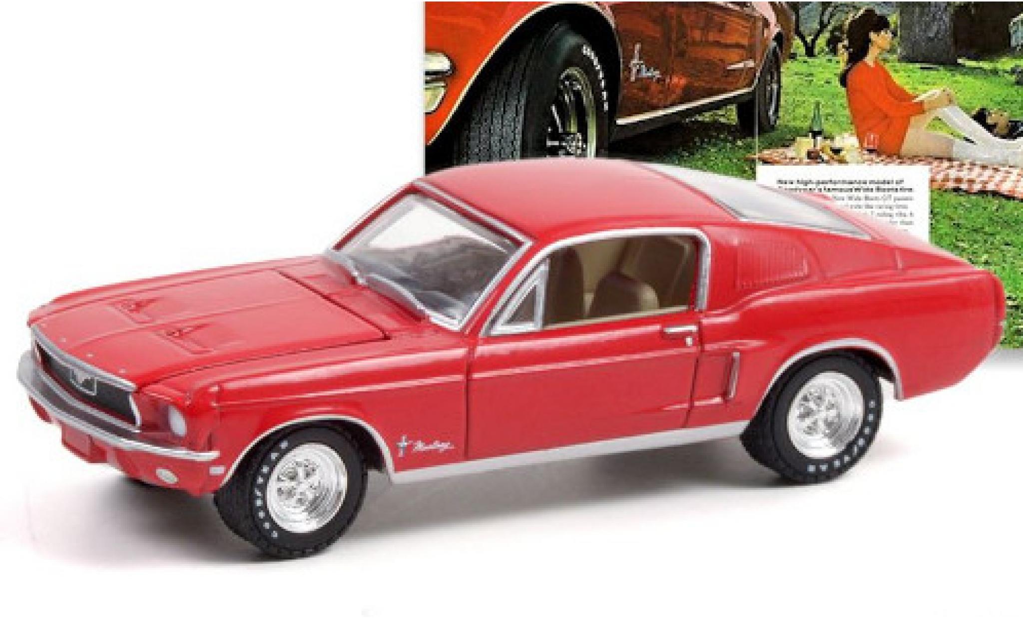 Ford Mustang 1/64 Greenlight red 1968 Wide Boots GT diecast model cars
