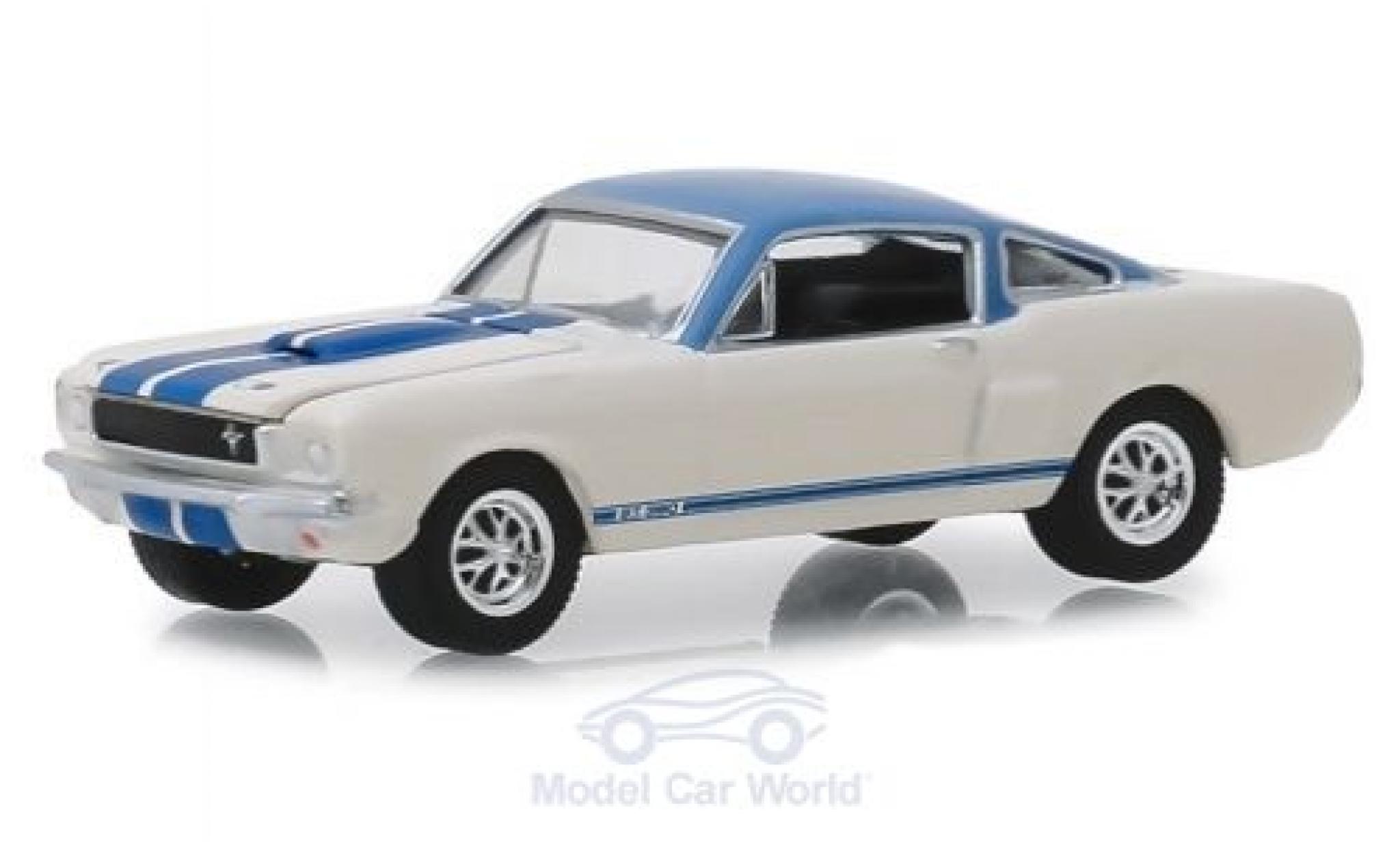 Ford Mustang GT 1/64 Greenlight Shelby GT 350 Predotype white/blue 1966 diecast model cars