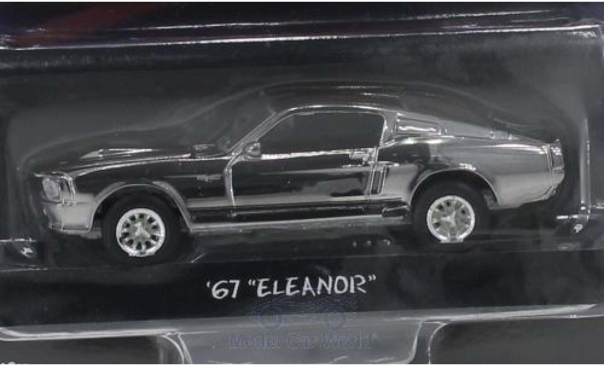 Ford Mustang 1/64 Greenlight Shelby GT500 chrom/black Gone in 60 Seconds 1967 Eleanor diecast model cars