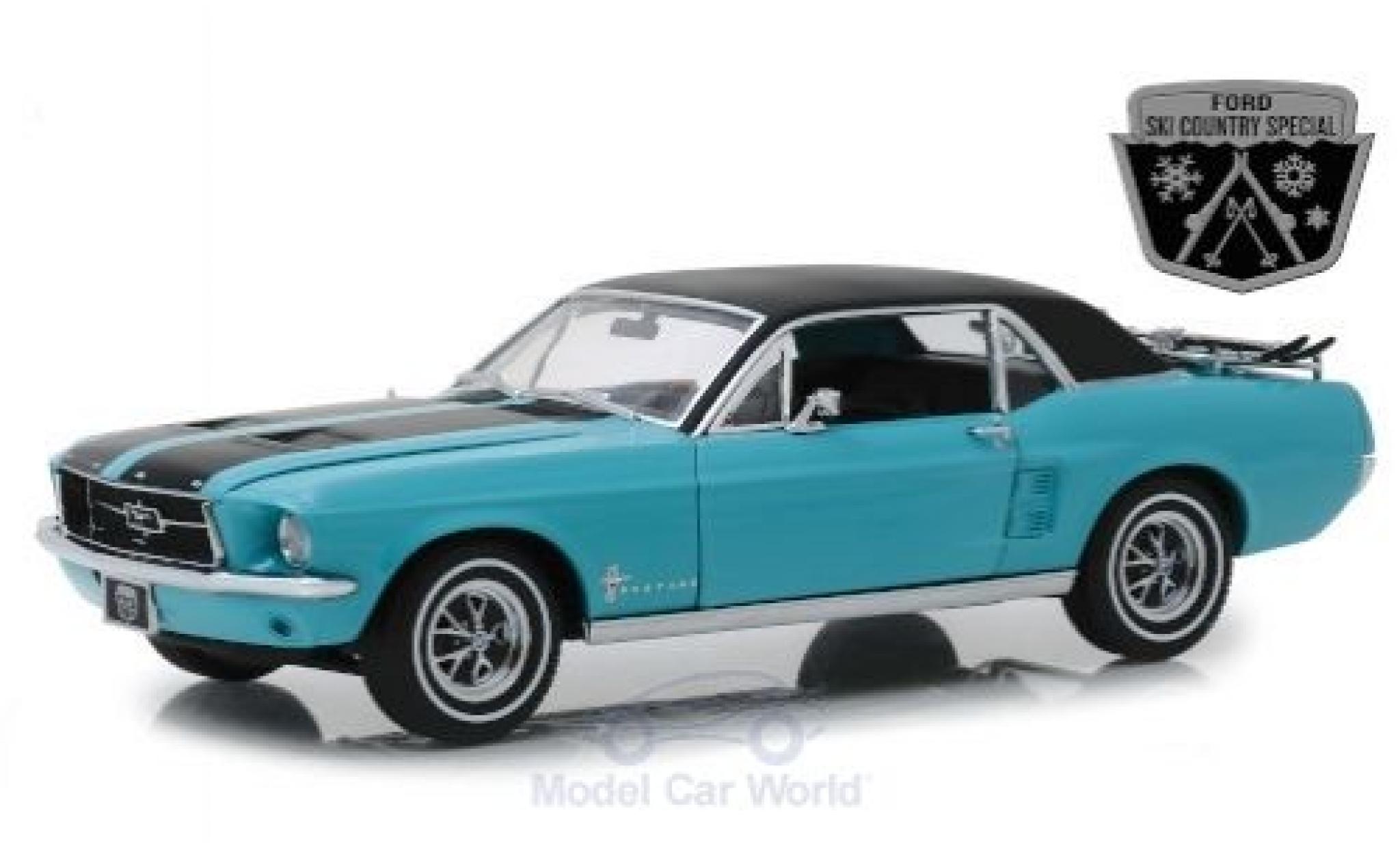Ford Mustang 1/18 Greenlight Ski Country Special t&uuml;rkis/black 1967 diecast model cars