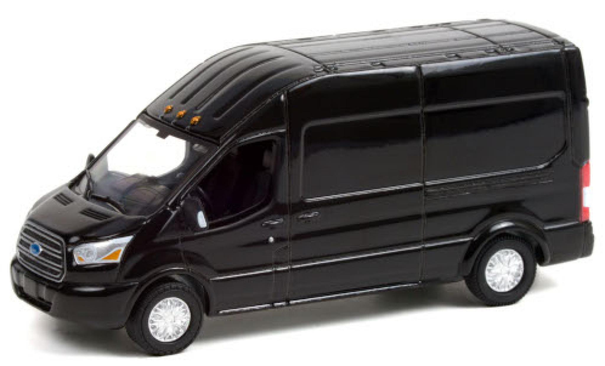 Ford Transit 1/64 Greenlight LWB HD black 2019 diecast model cars