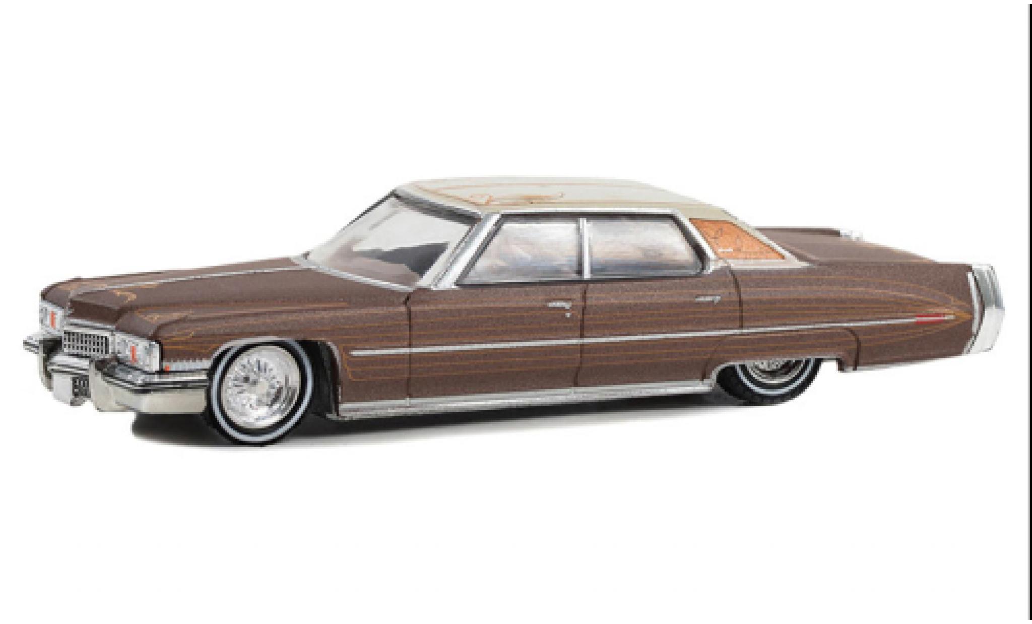 Cadillac Sedan 1/64 Greenlight DeVille metallise brown/white 1973 diecast model cars