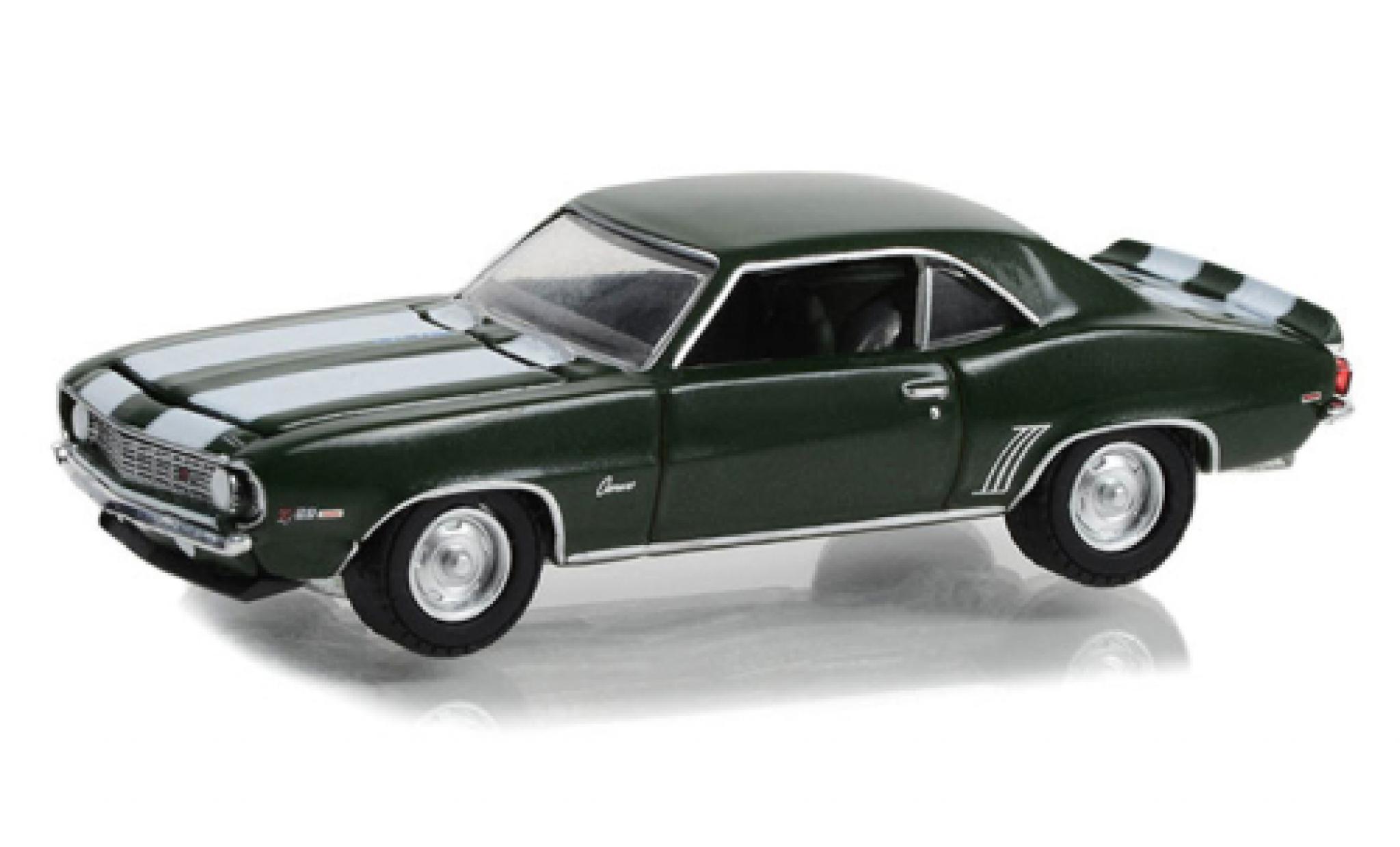 Chevrolet Camaro 1/64 Greenlight Z/28 green fonc&eacute;/white 1969 diecast model cars