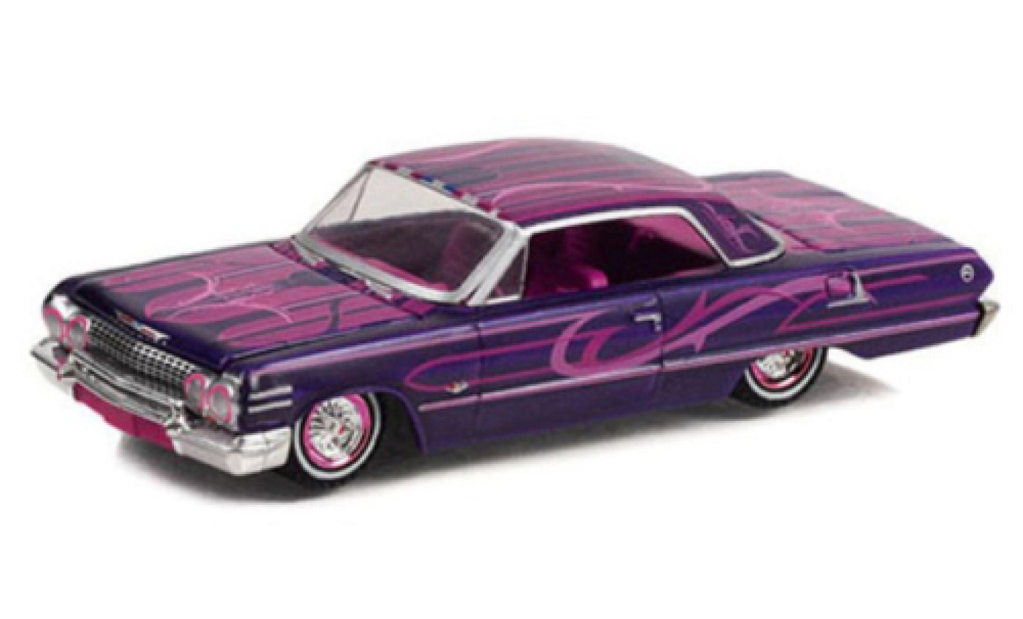 Chevrolet Impala 1/64 Greenlight Lowrider purple 1963 diecast model cars