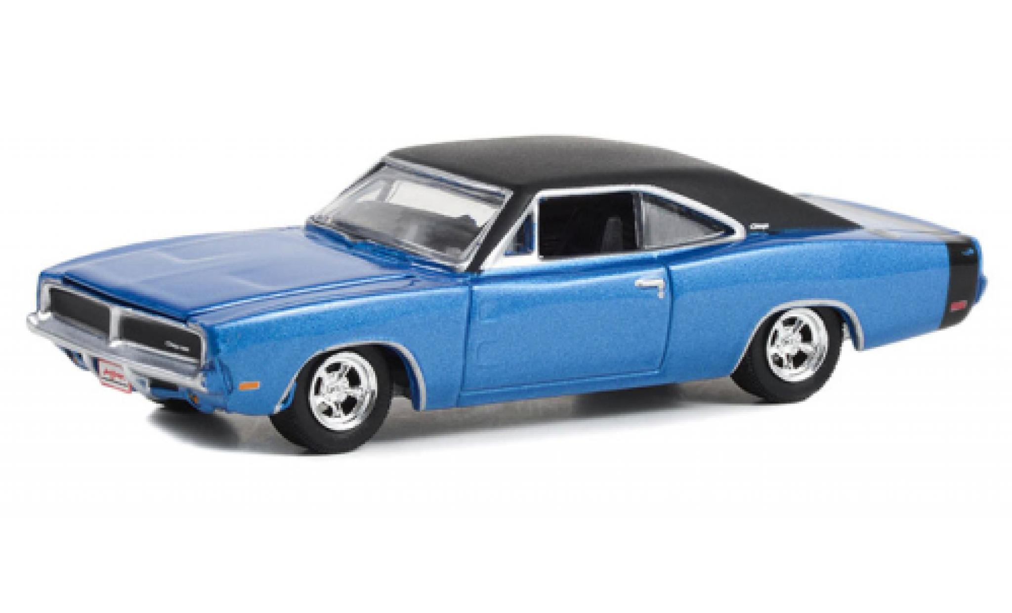 Dodge Charger 1/64 Greenlight metallise blue/black 1969 diecast model cars