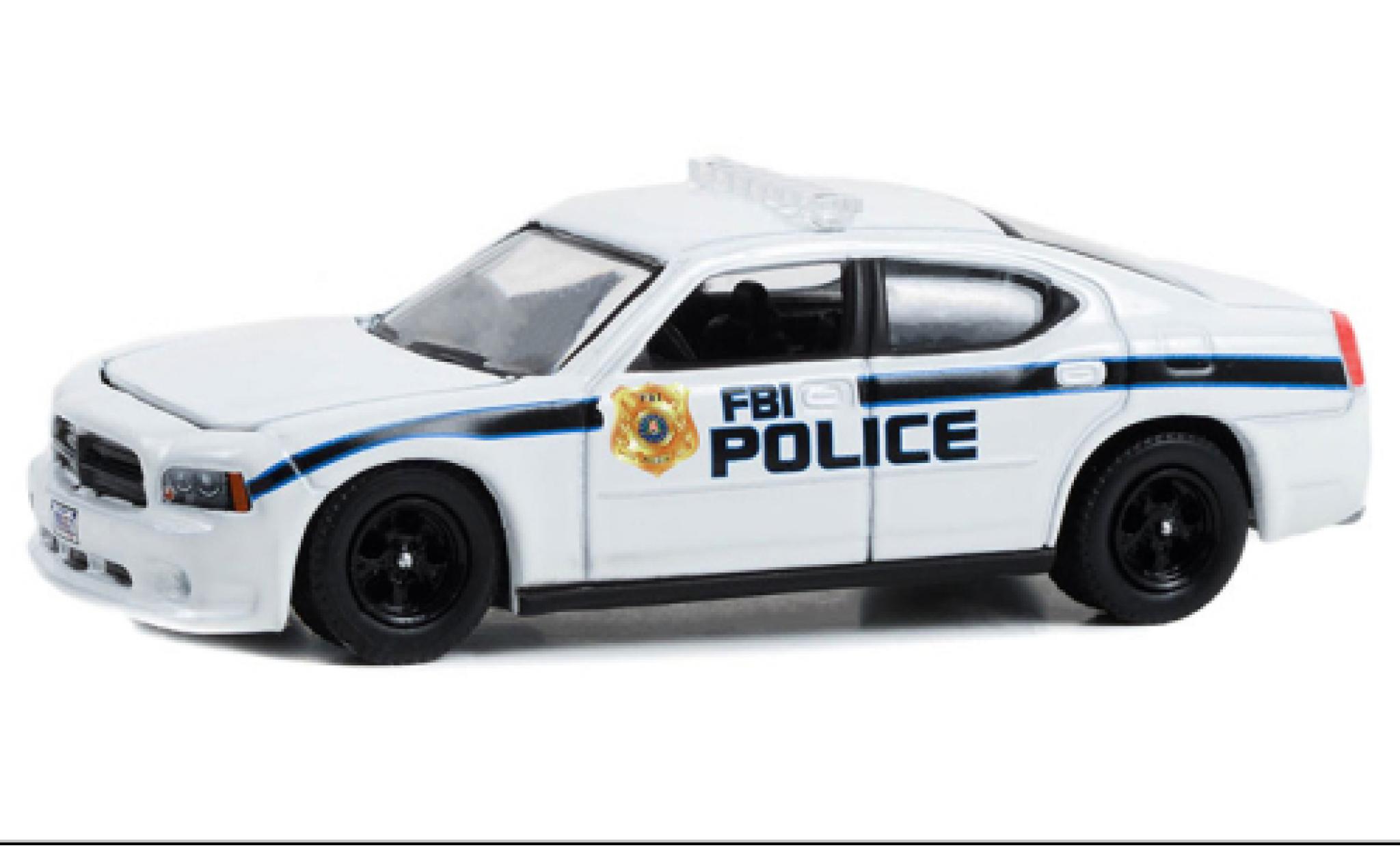 Dodge Charger 1/64 Greenlight Police Pursuit FBI Police 2008 diecast model cars
