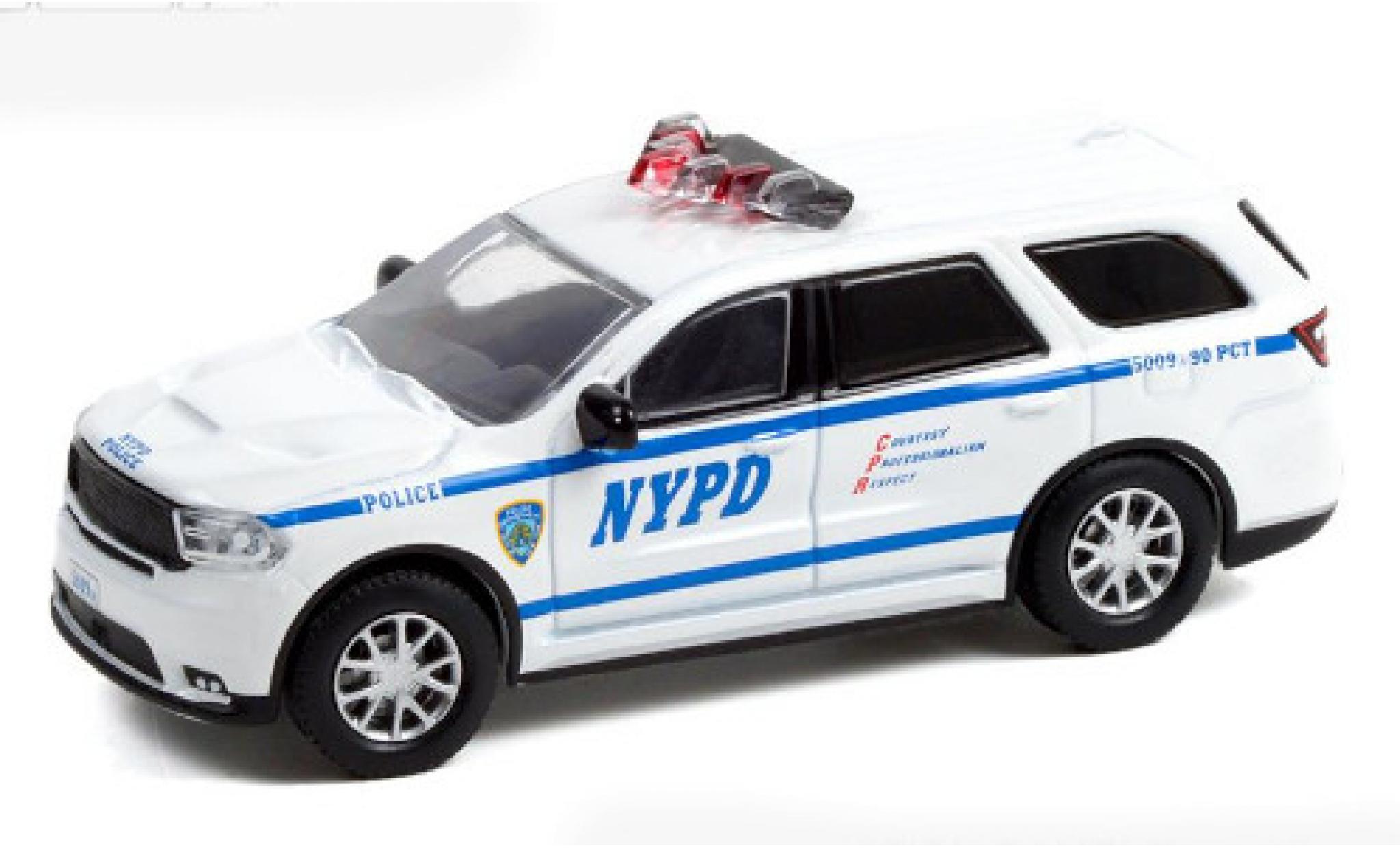 Dodge Durango 1/64 Greenlight white/D&eacute;corer Nouveau York Police Departement 2019 diecast model cars