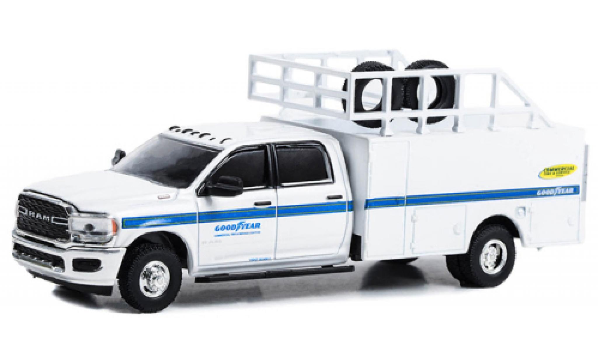 RAM 3 1/64 Greenlight Dodge 500 Dually Tire Service Truck Goodyear 2021 diecast model cars