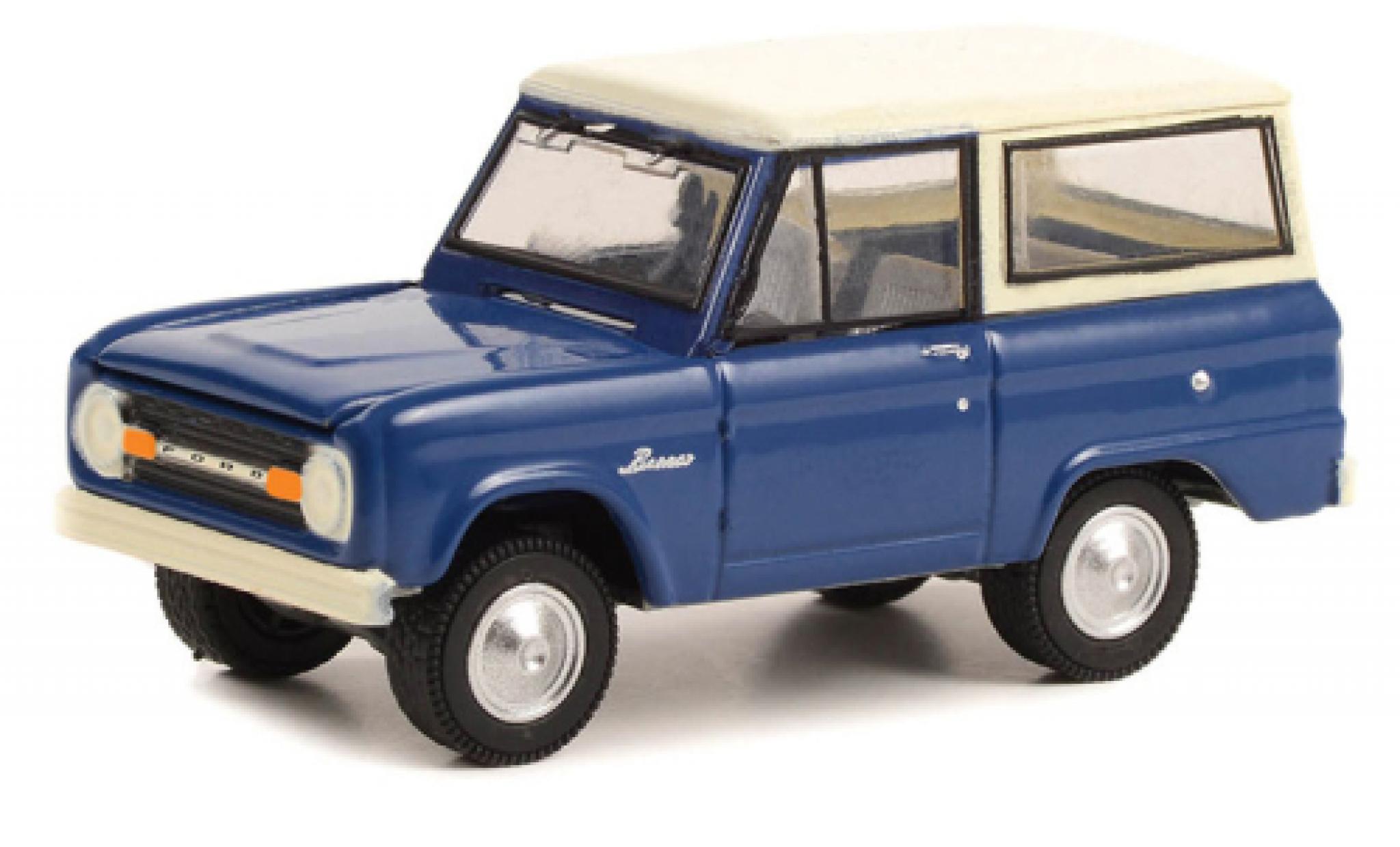 Ford Bronco 1/64 Greenlight blue/beige 1966 diecast model cars