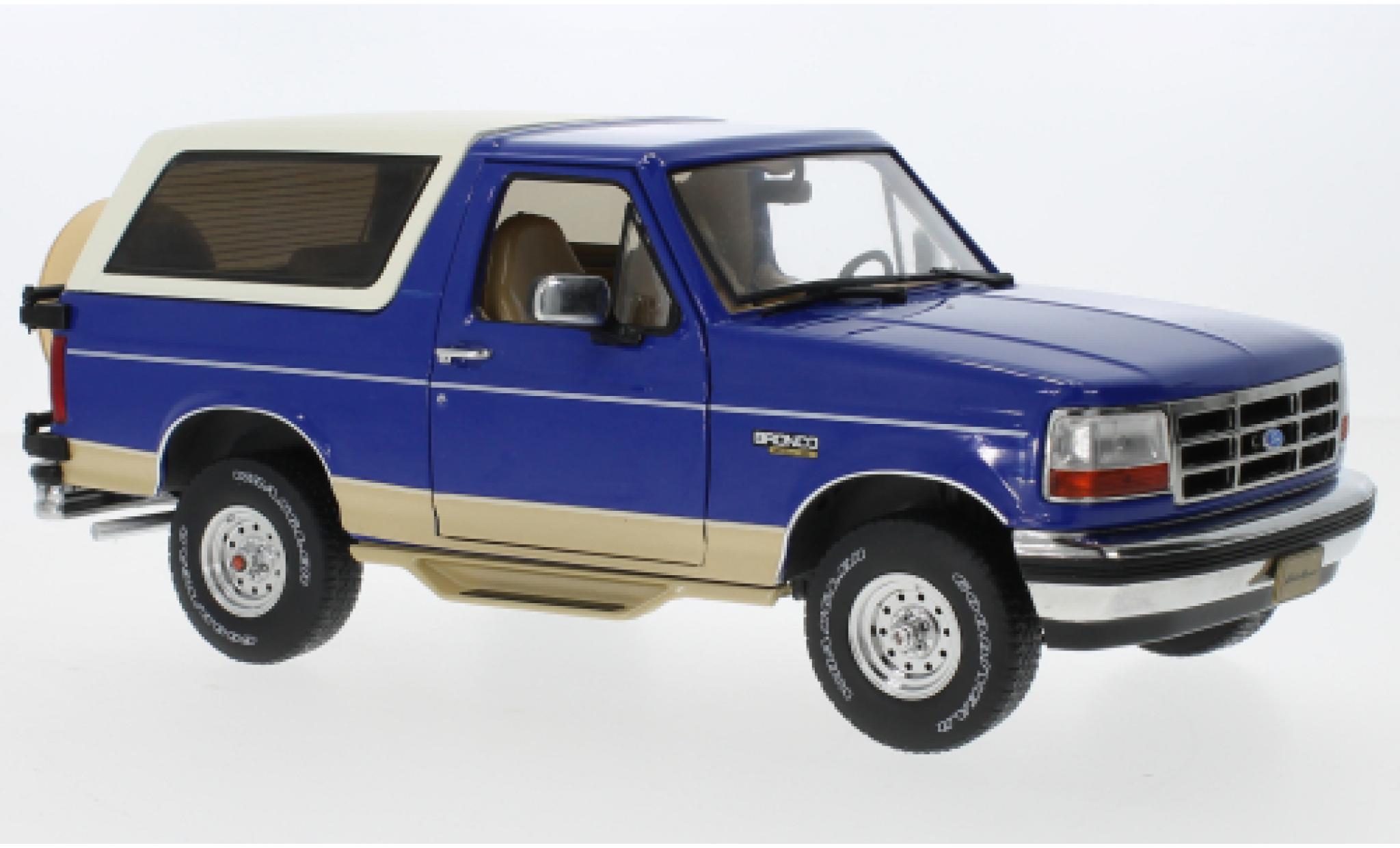 Ford Bronco 1/18 Greenlight Eddie fermier Edition blue/beige 1996 diecast model cars