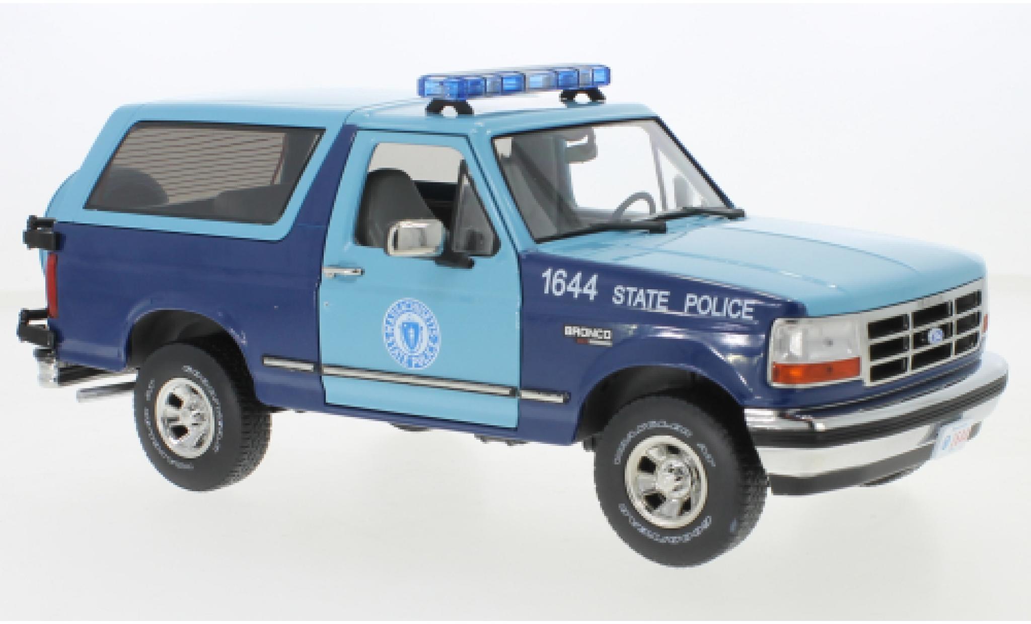 Ford Bronco 1/18 Greenlight XLT Massachusetts State Police 1996 diecast model cars