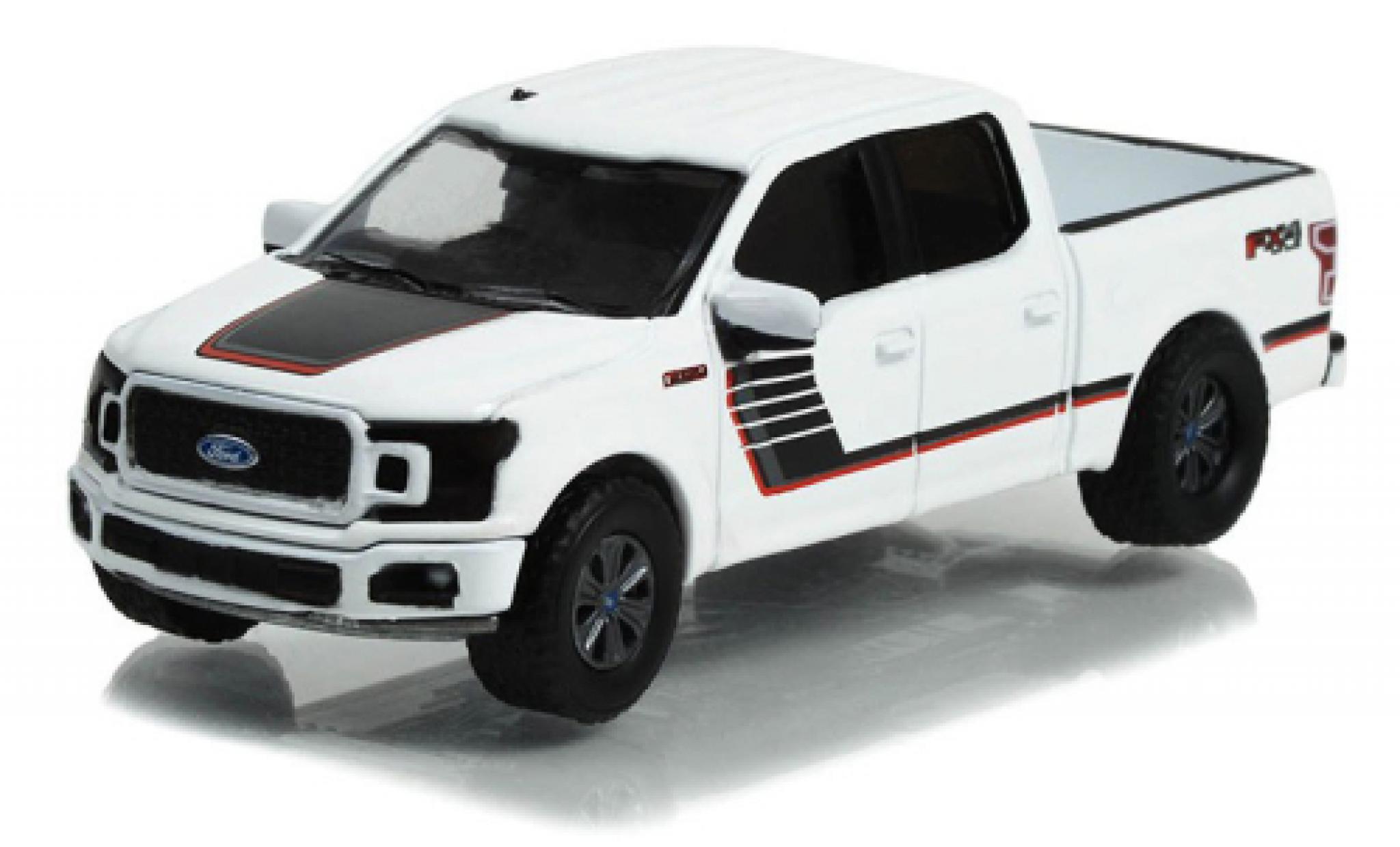 Ford F-1 1/64 Greenlight 50 Lariat FX4 Special Edition white/Dekor 2018 diecast model cars