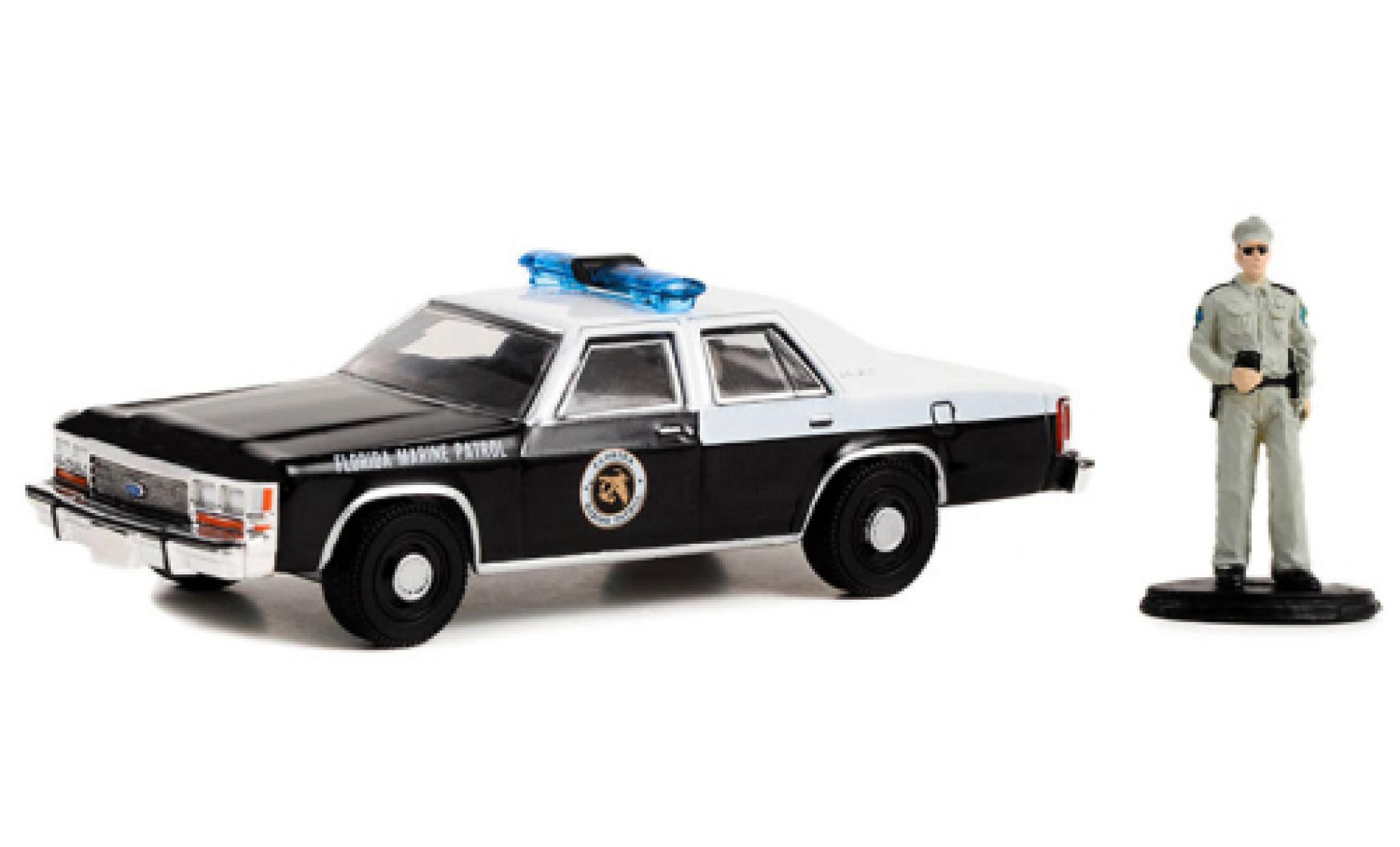 Ford LTD 1/64 Greenlight Florida Marine Patrol 1990 diecast model cars