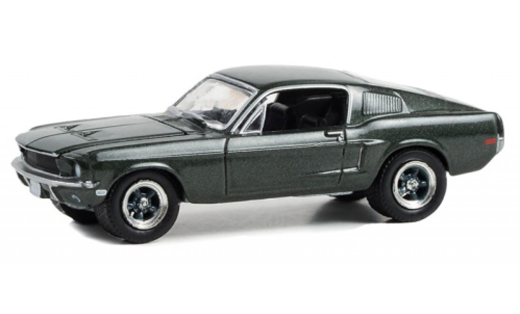 Ford Mustang 1/64 Greenlight GT Fastback metallise green 1968 diecast model cars