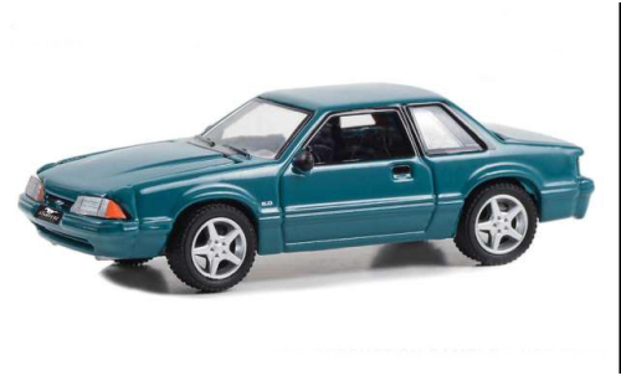Ford Mustang 1/64 Greenlight LX 5.0 metallise green 1992 diecast model cars