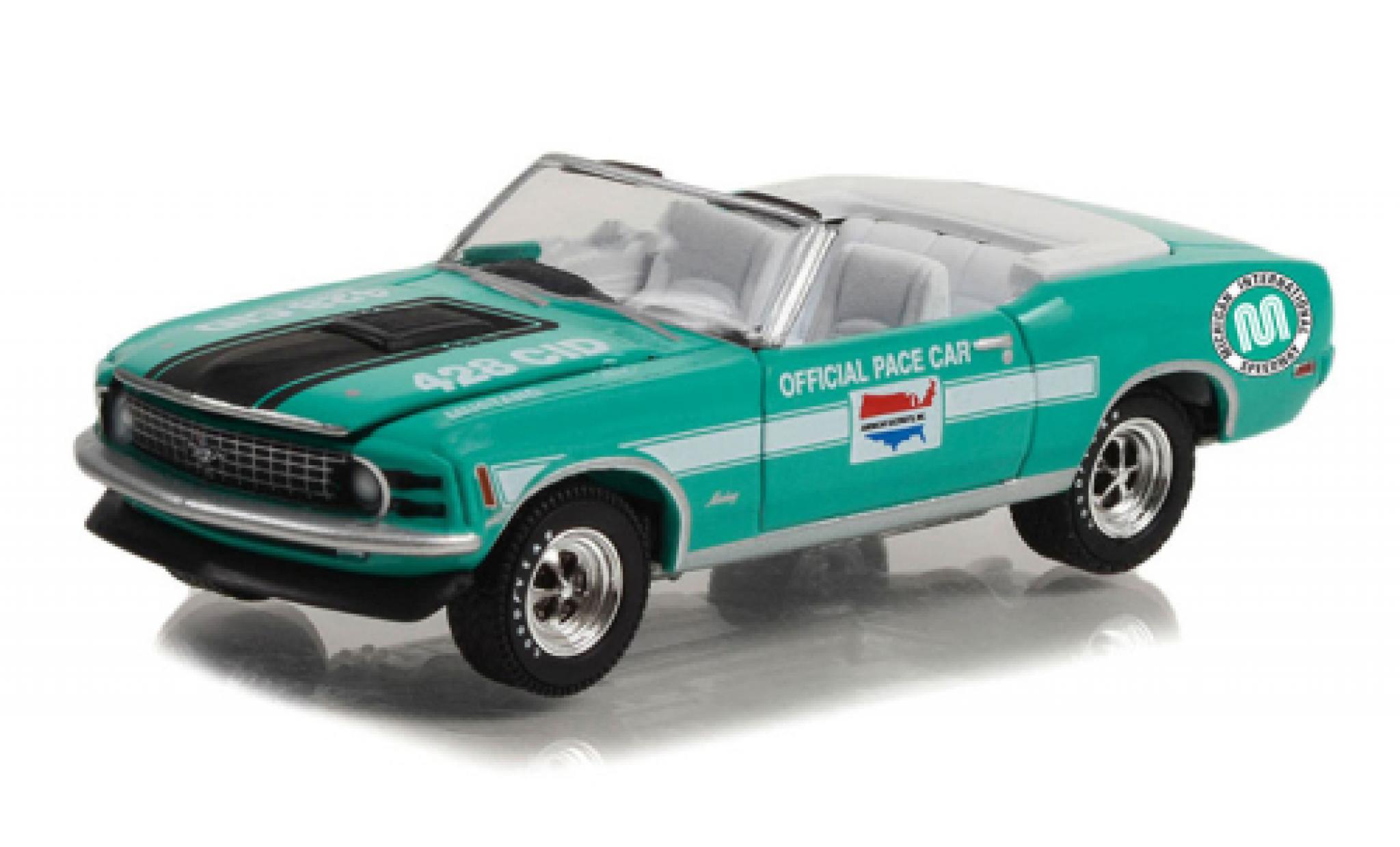 Ford Mustang 1/64 Greenlight Mach 1 Cobra Jet Convertible Michigan International Speedway Pace Car 1970 diecast model cars