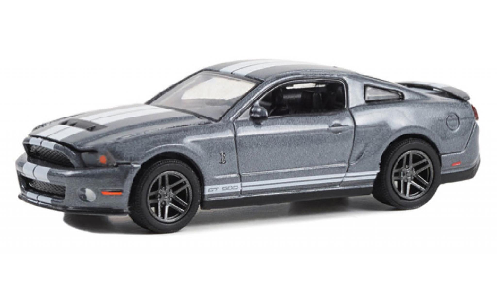 Shelby GT 500 1/64 Greenlight Ford Mustang metallise grey/white 2010 diecast model cars
