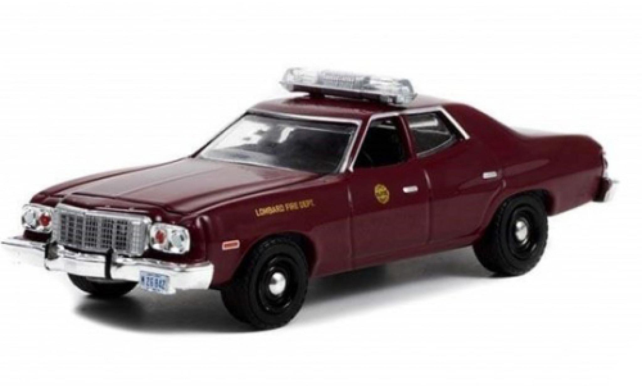 Ford Torino 1/64 Greenlight Lombard Fire Department 1976 diecast model cars