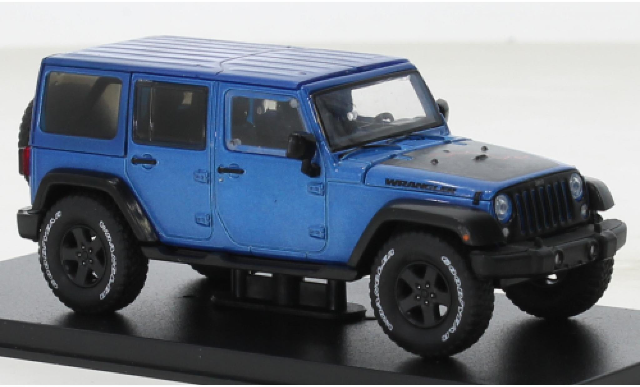 Jeep Wrangler 1/43 Greenlight Unlimited Black Bear Edition metallise blue 2016 diecast model cars