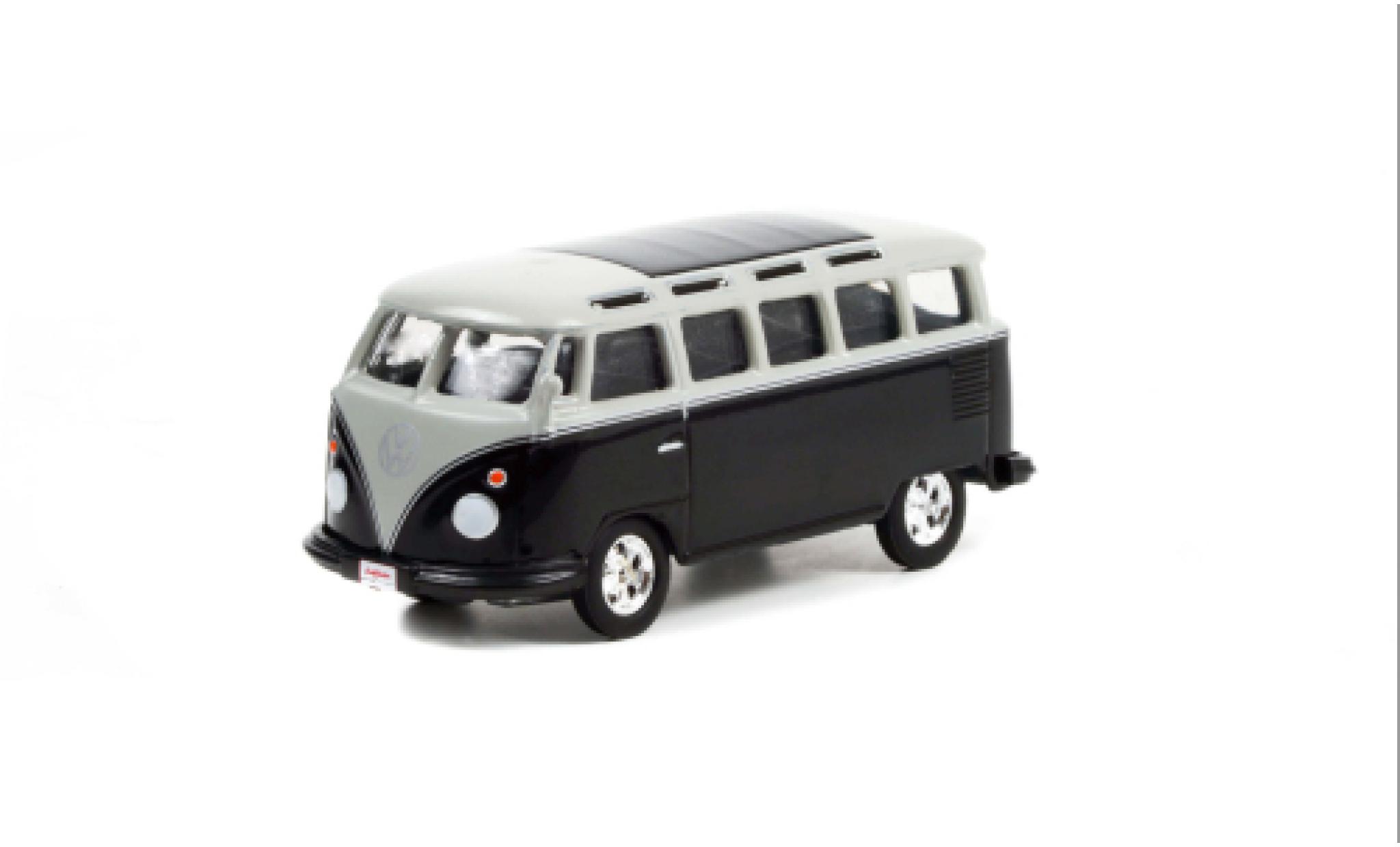 Volkswagen T1 1/64 Greenlight Custom Bus grey/black 1962 diecast model cars