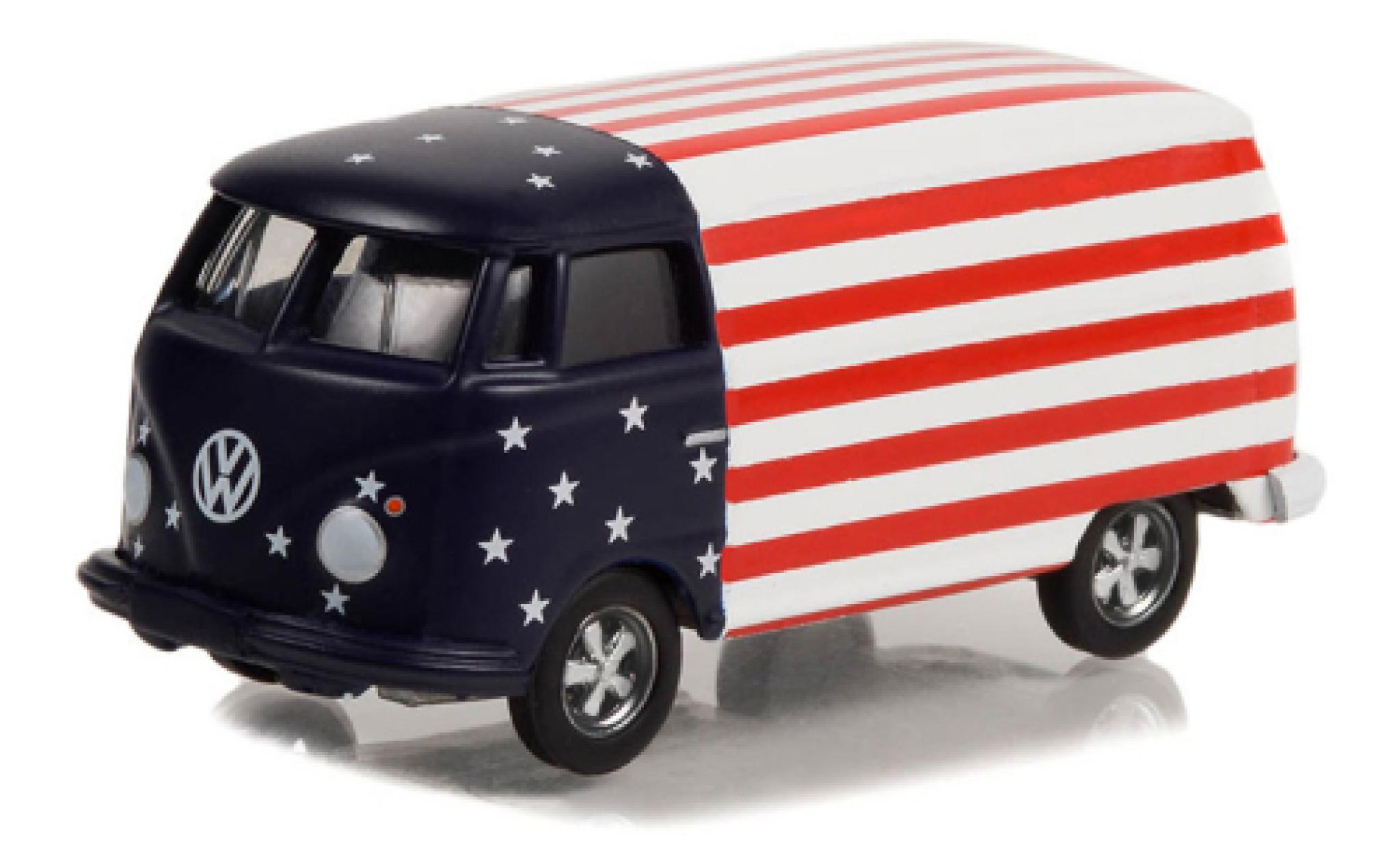 Volkswagen T1 1/64 Greenlight fourgon blue fonc&eacute; 1964 diecast model cars
