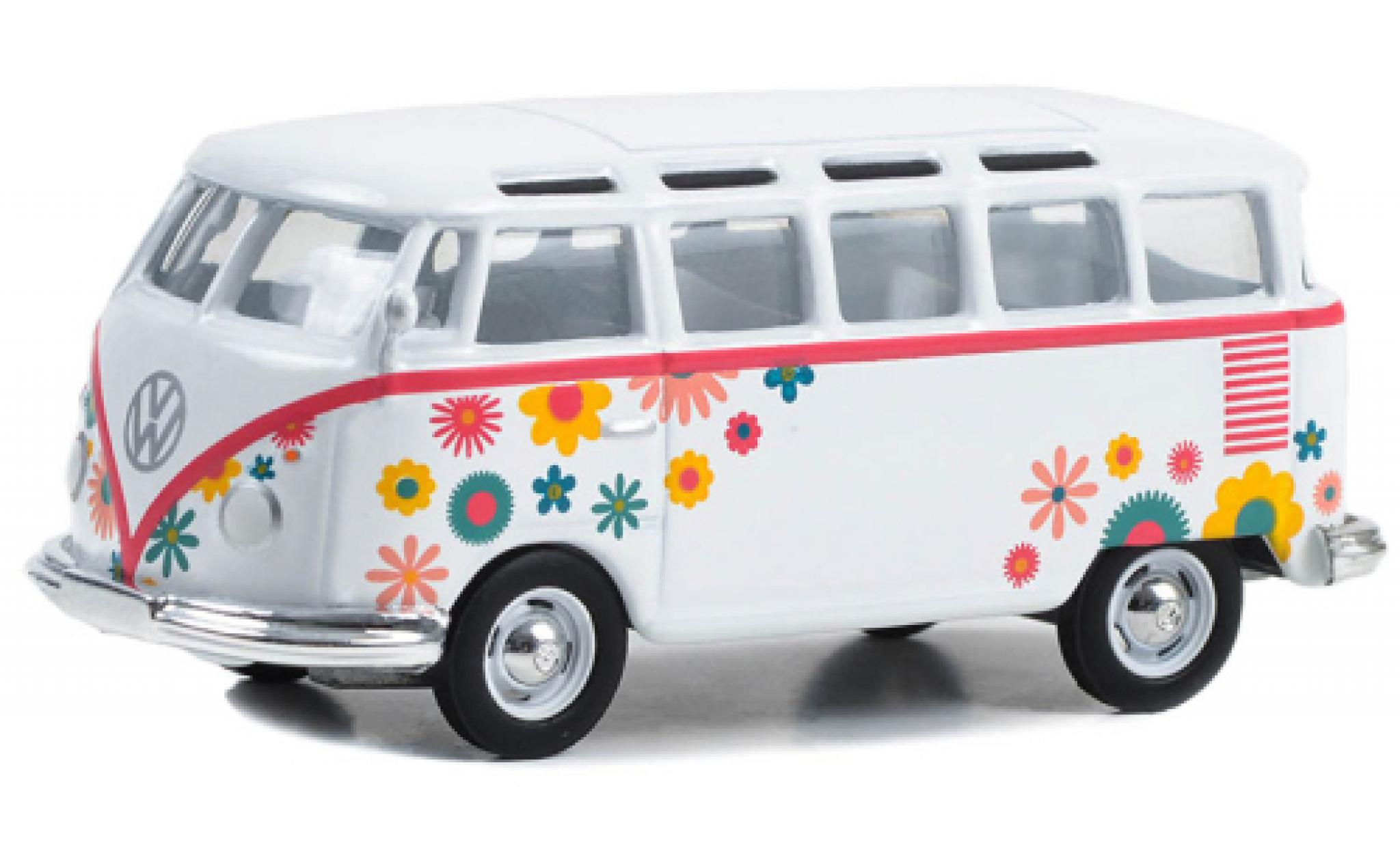 Volkswagen T1 1/64 Greenlight Samba bus white/D&eacute;corer 1964 diecast model cars