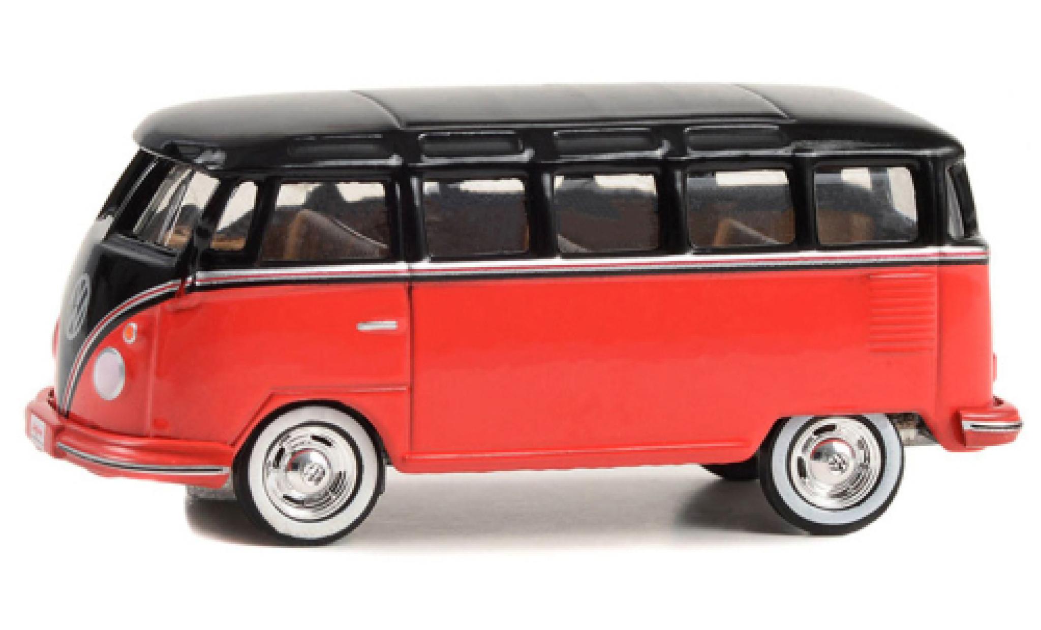 Volkswagen T1 1/64 Greenlight Samba bus red/black 1956 diecast model cars