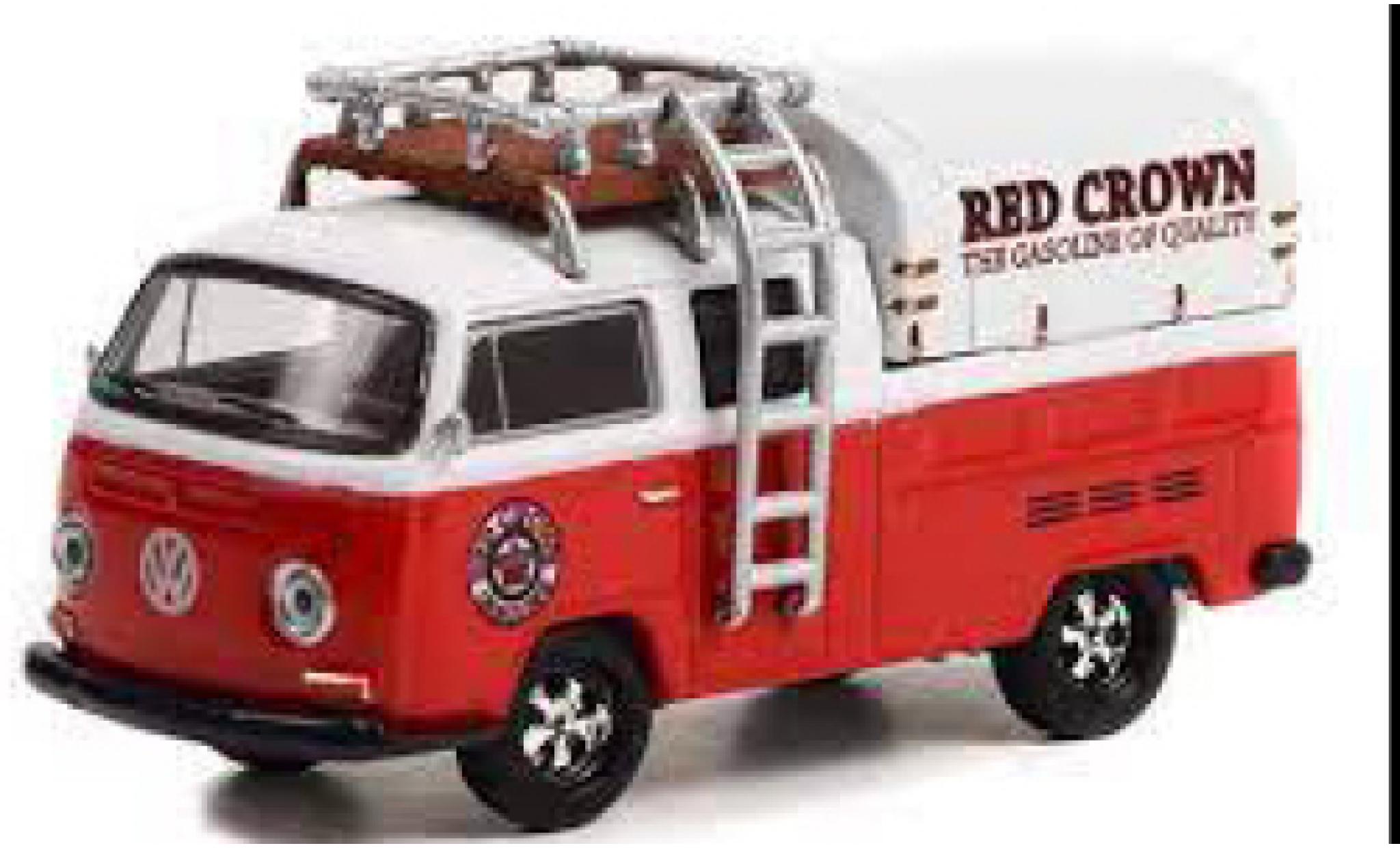 Volkswagen T2 1/64 Greenlight Doppelkabine Red Crown Gasoline 1969 diecast model cars
