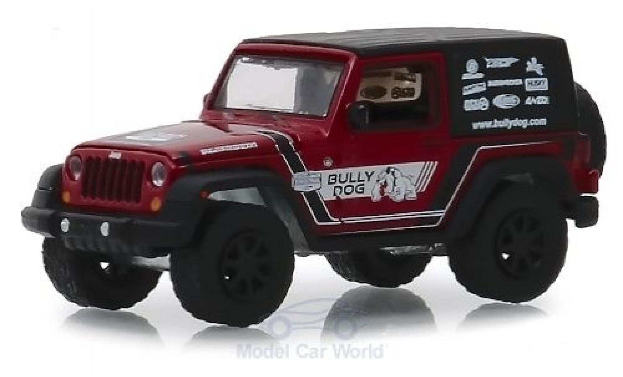 Jeep Wrangler 1/64 Greenlight red/Dekor Bully Dog 2012 diecast model cars