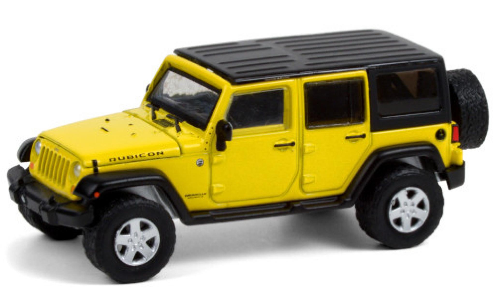 Jeep Wrangler 1/64 Greenlight Rubicon yellow 2008 Verdeck abnehmbar diecast model cars
